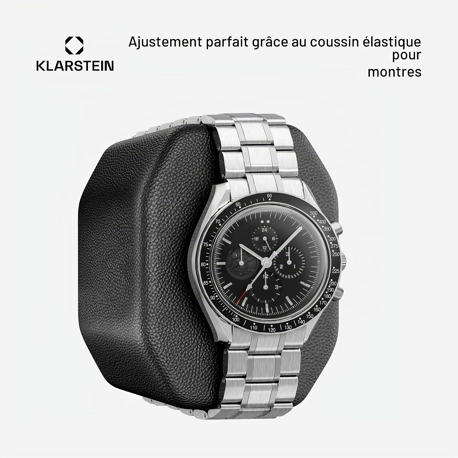 Detalle de Klarstein Brienz horlogeopwinder voor 4 horloges met acryldeur en blauwe led
