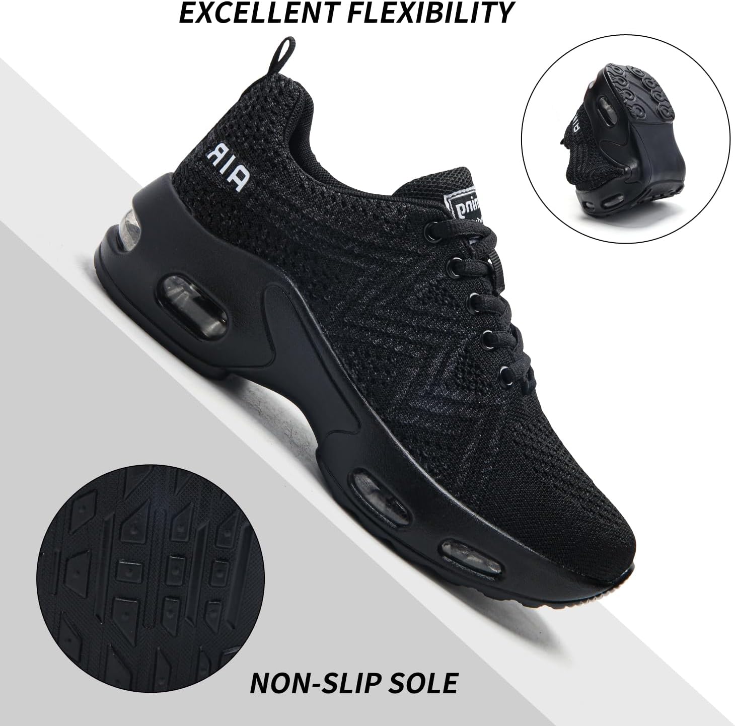 Detalle de Mjxwem Women Trainers: Air Cushion Running Shoes with Arch Support & Memory Foam Comfort