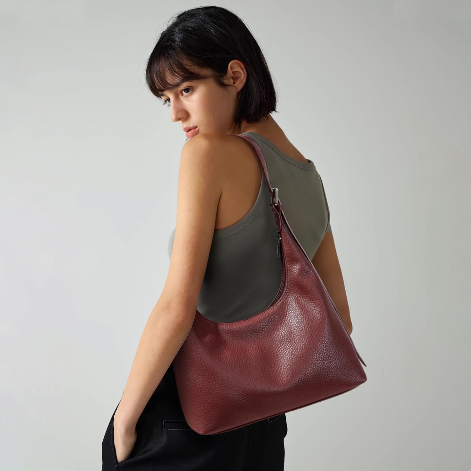 Thumbnail 1 de Vintage vegan leather tote bag 26x18x10cm