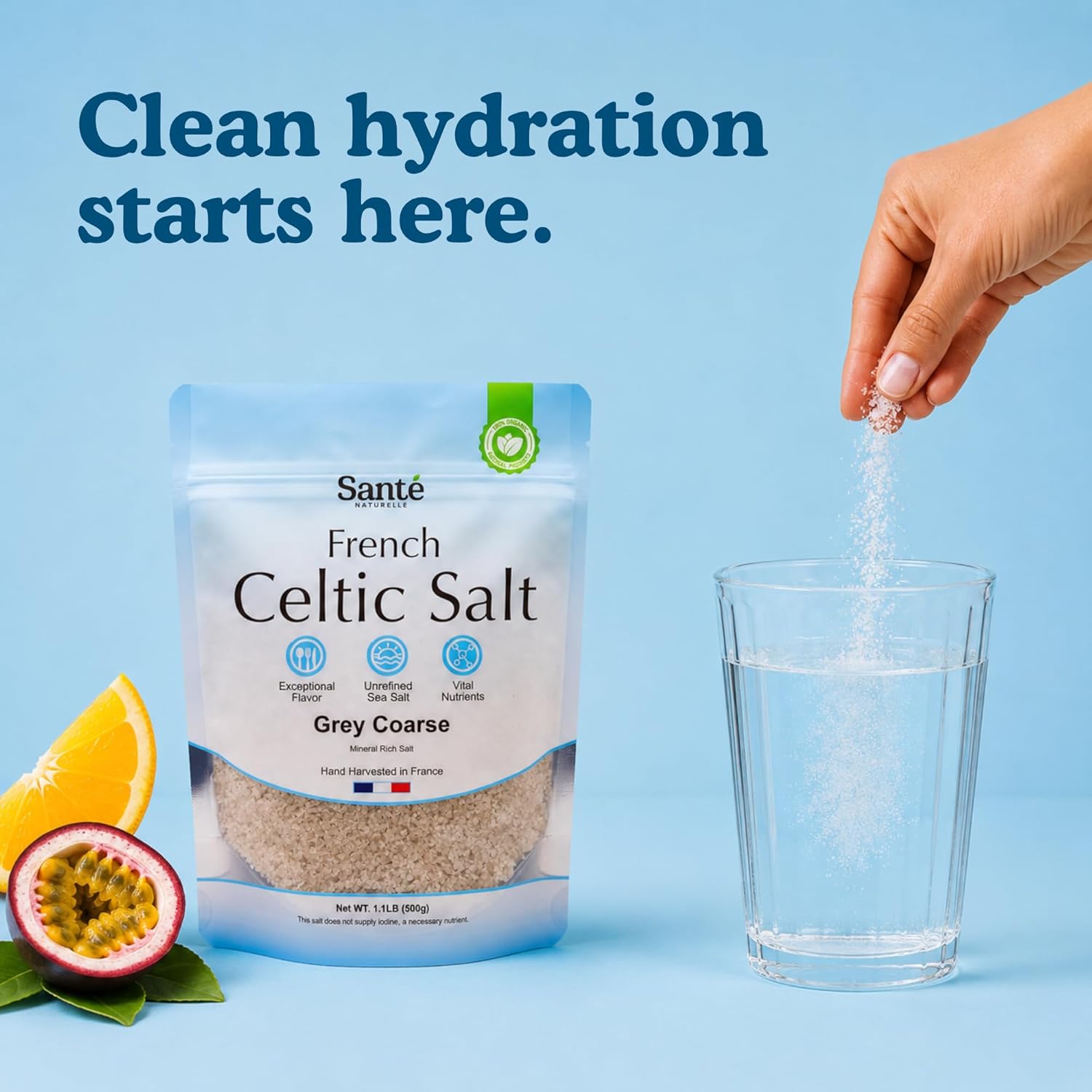 Detalle de Sante Naturelle Celtic Salt Grey Coarse Organic French Sea Salt