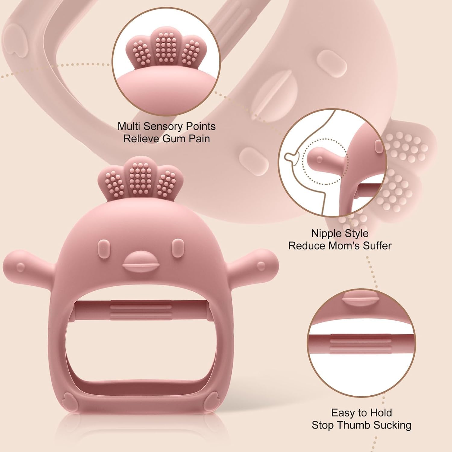 Detalle de TKLake Baby Teething Mittens: Soft Silicone Teething Gloves for 0-6 Months