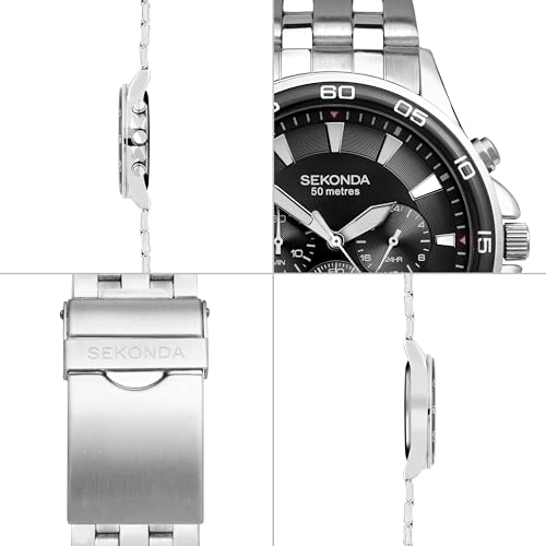 Thumbnail 1 de Sekonda Jenson Mens Analogue Watch 45mm Chrome Bracelet