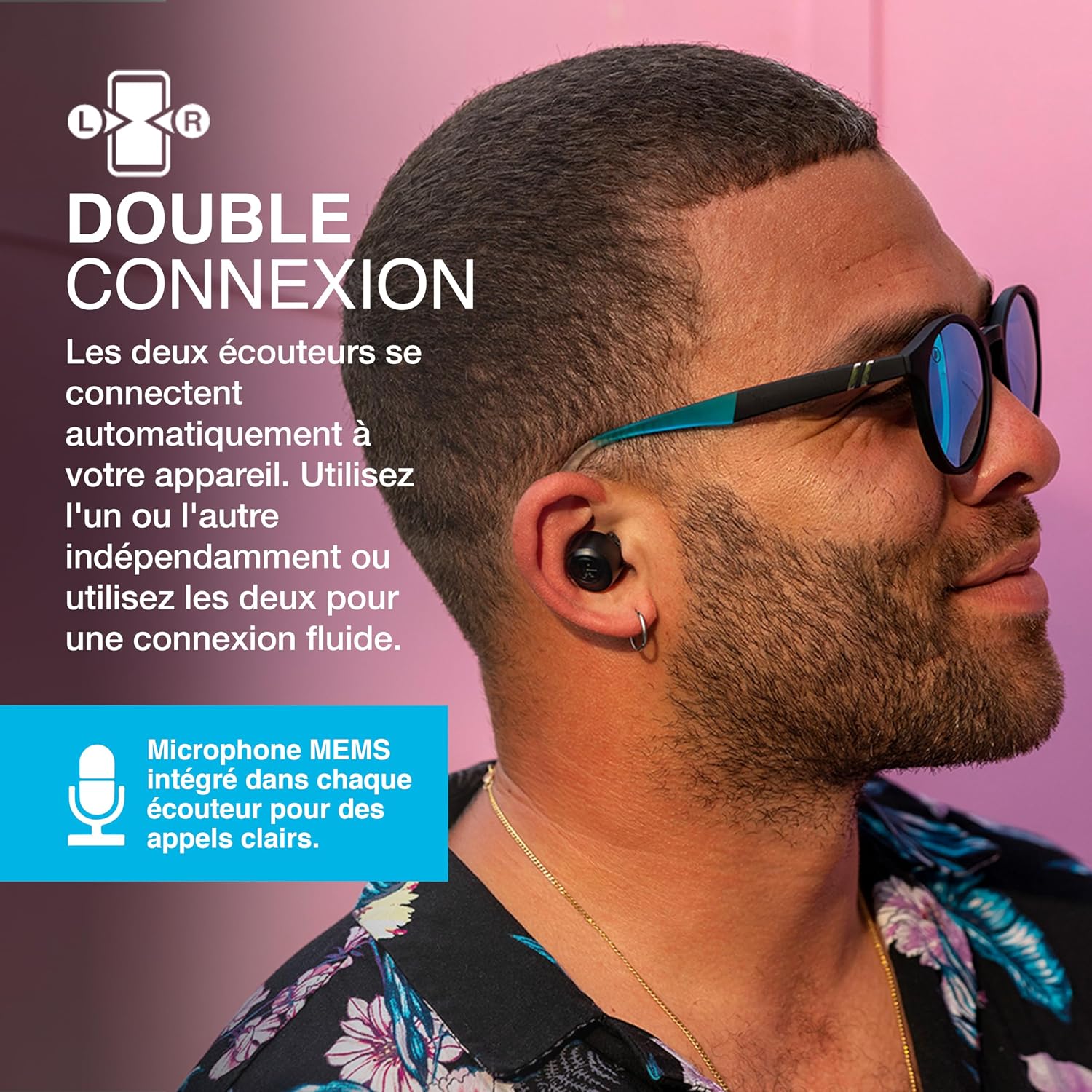 Detalle de JLab Go Air Pop+ écouteurs Bluetooth 35+ h