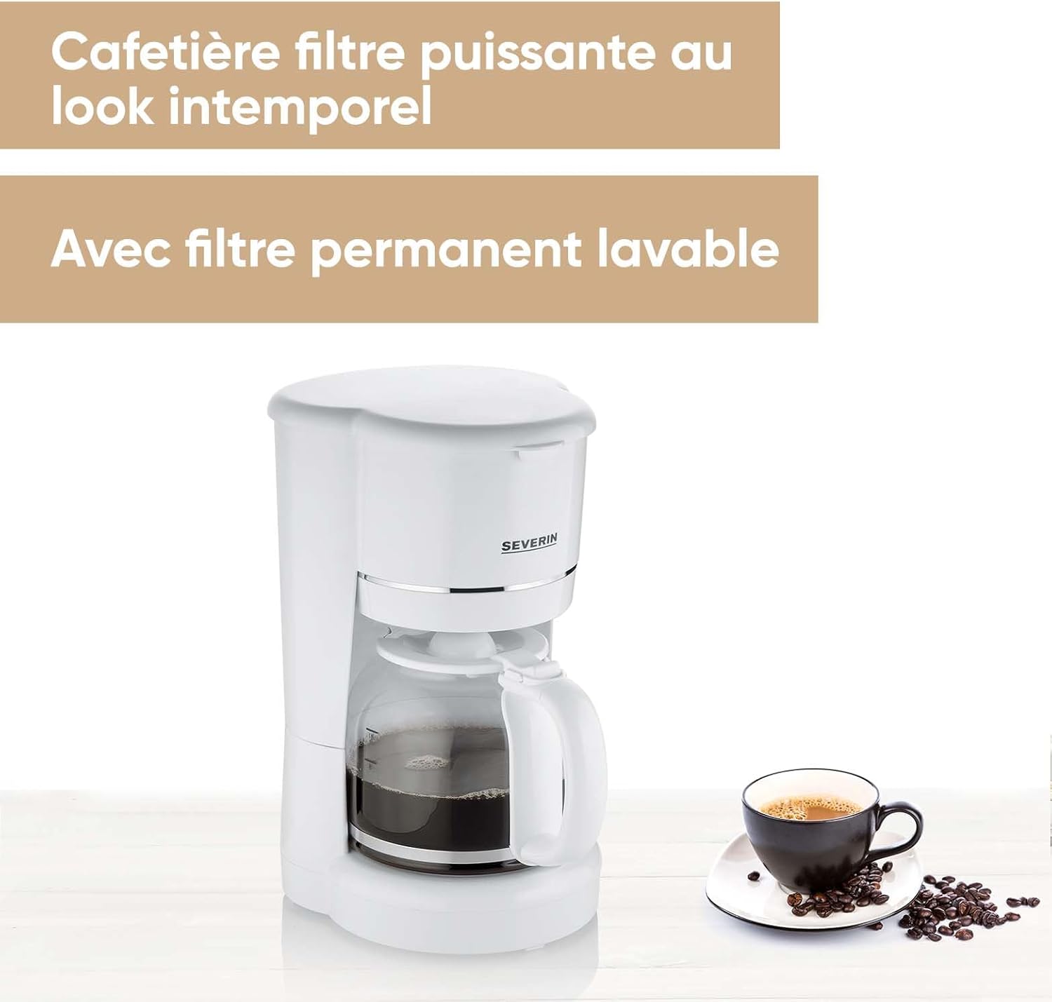 Detalle 2 de SEVERIN Cafetière Filtre KA4323 – 900 W, 1,4 L, maintien au chaud et filtre permanent amovible