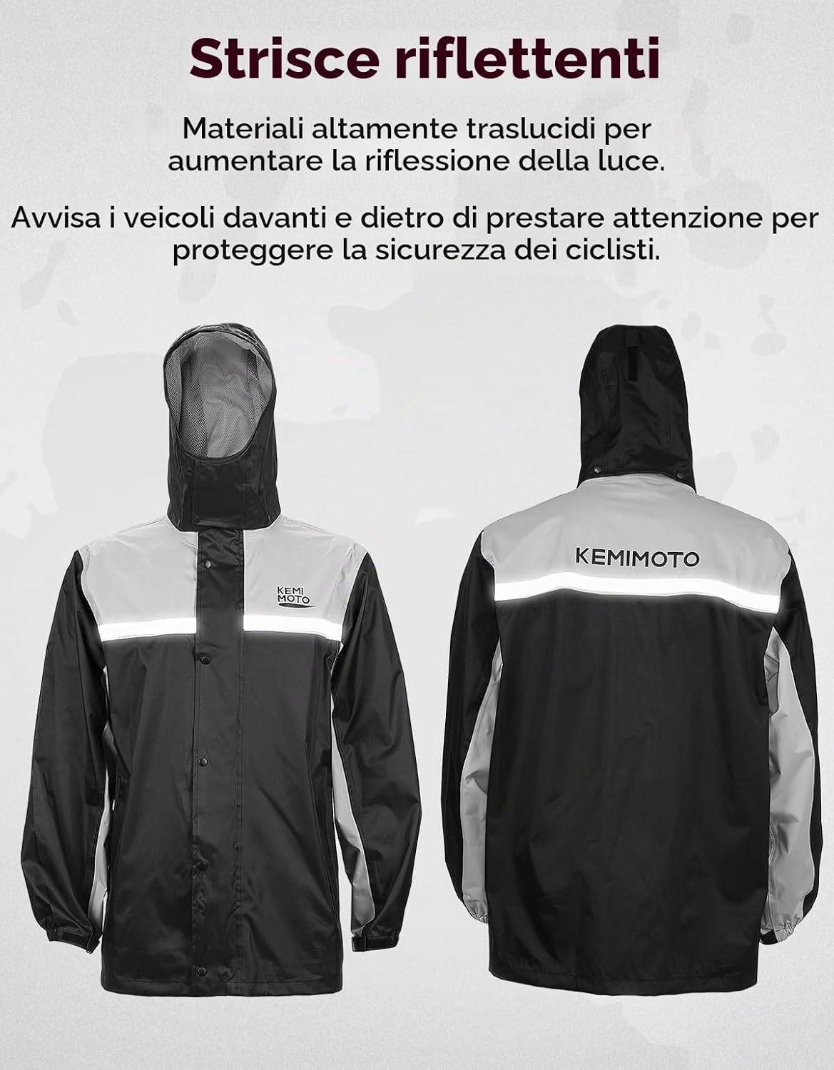 Thumbnail 2 de KEMIMOTO Tuta Antipioggia Moto Uomo: Impermeabile, Traspirante e Riflettente per Ciclismo, Escursionismo e Campeggio