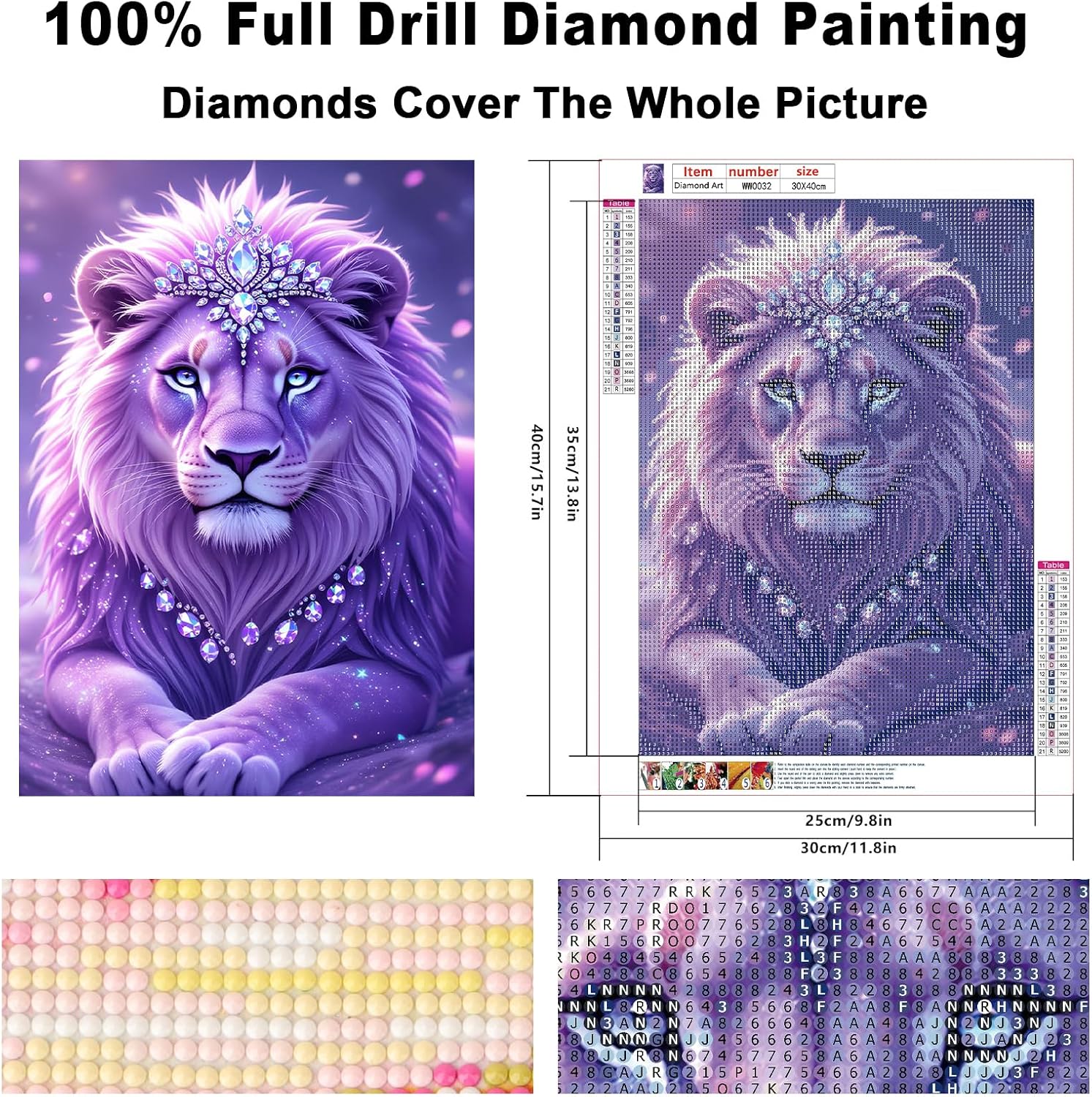 Detalle 2 de AiYuanzsh Diamond Painting Kit, 12 × 16 inch