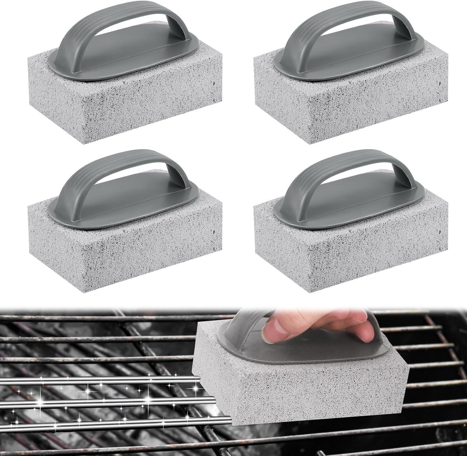 Detalle de Zocipro pimpstensblock, 4-pack med handtag för grill och ugn