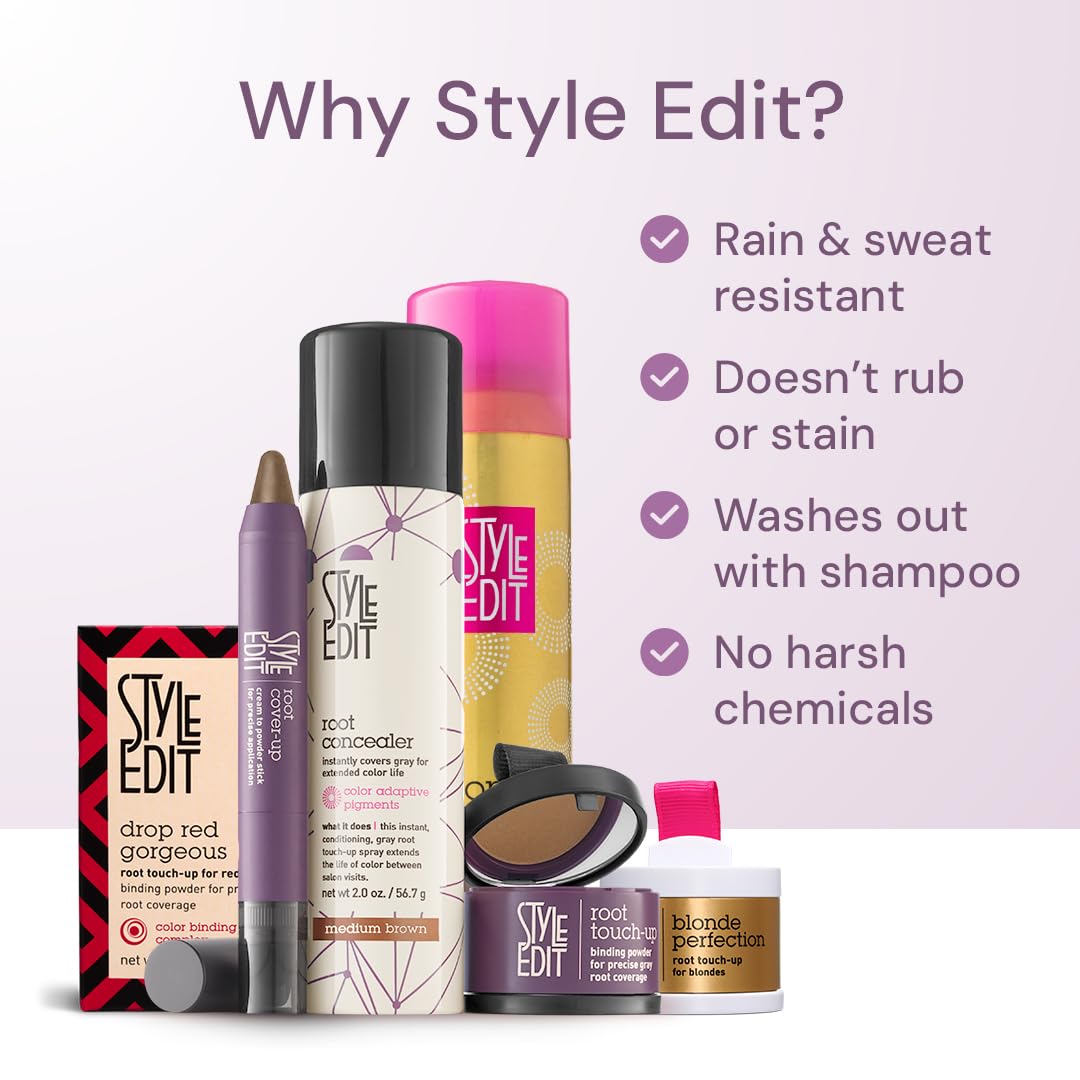 Detalle de Style Edit Root Touch Up Stick (Dark Brown) | Temporary Color for Gray Roots & Thinning Hair