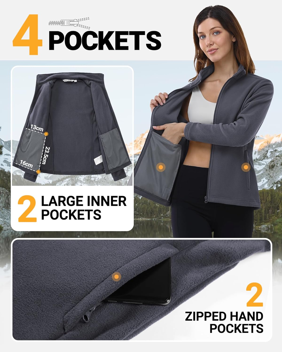 Thumbnail 2 de Outdoor Ventures Damen-Fleecejacke mit durchgehendem Reißverschluss & Stehkragen