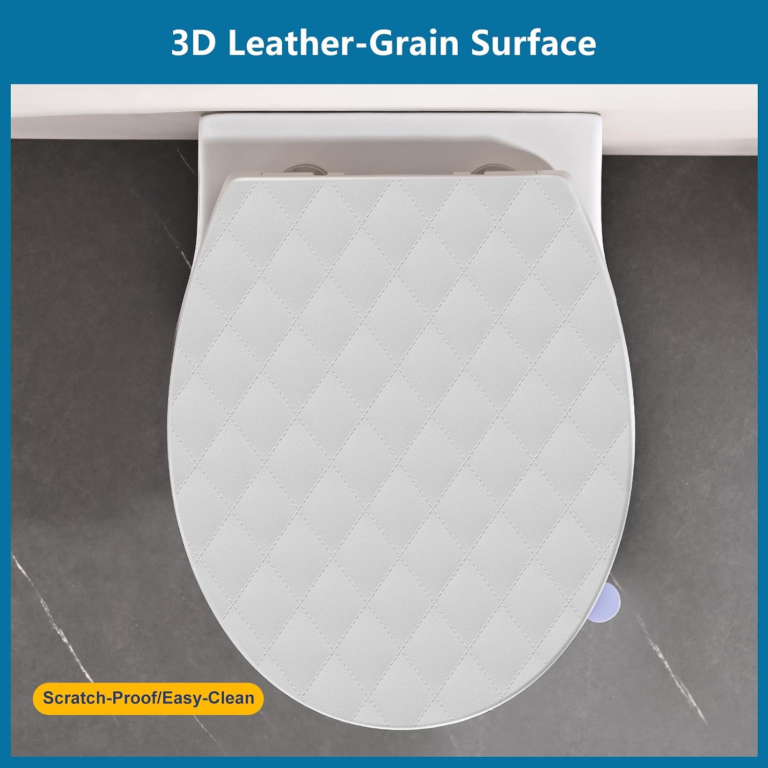 Detalle de SREWOHS PRO Oval Toilet Seat, Soft-Close, Quick-Release, White PP