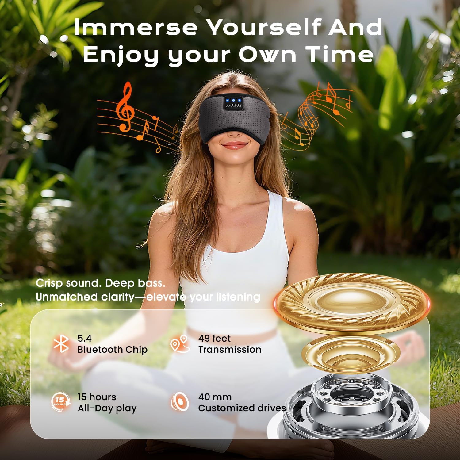 Thumbnail 2 de LC-dolida Bluetooth Sleep Mask breathable headphones for sleep
