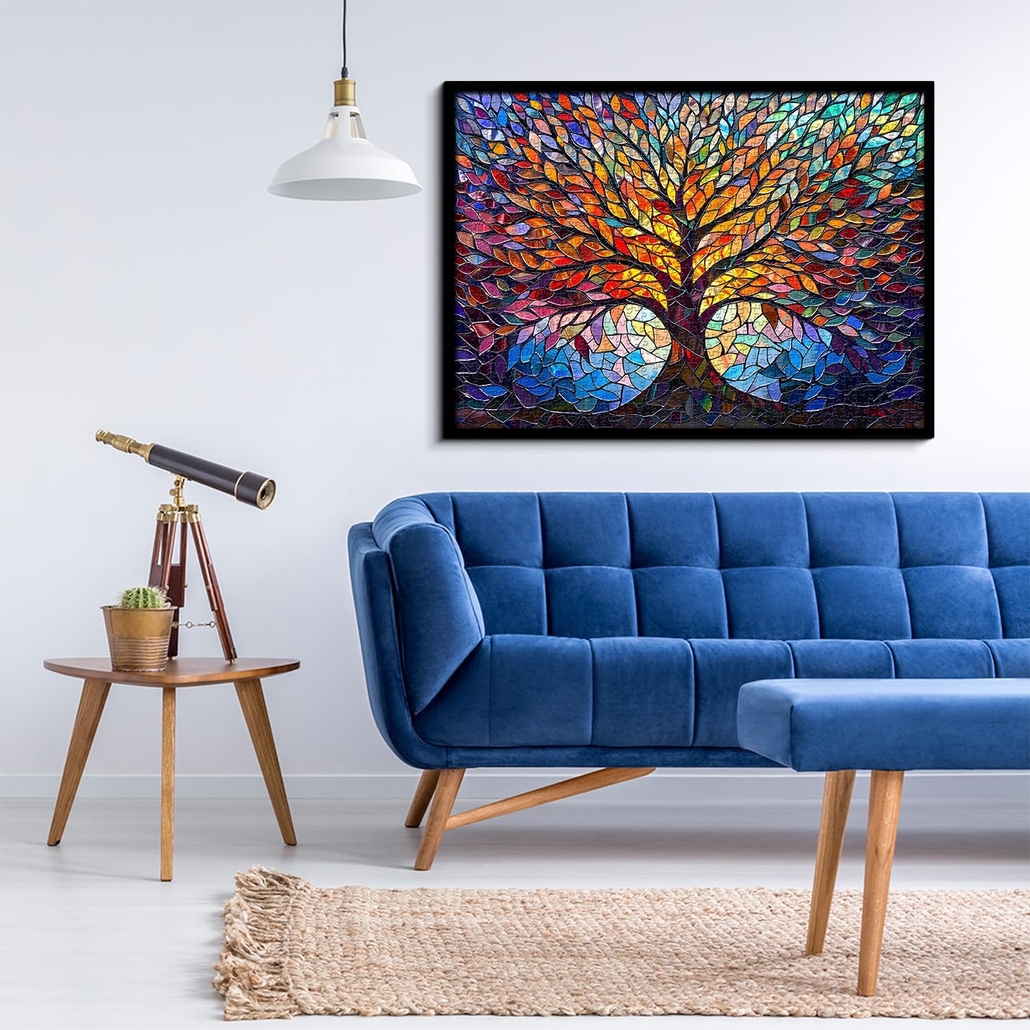 Thumbnail 1 de PICKFORU Stained Glass Tree of Life 1000-piece jigsaw 🧩