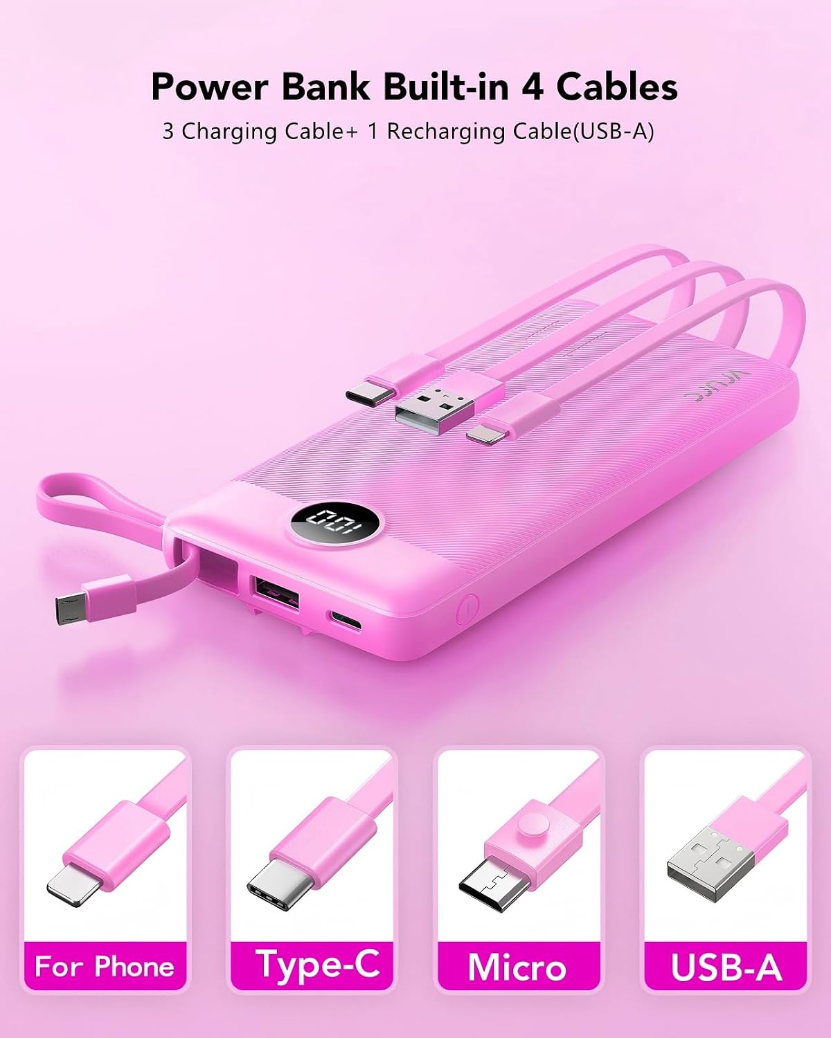 Detalle 2 de VRURC Portable Charger 10000mAh