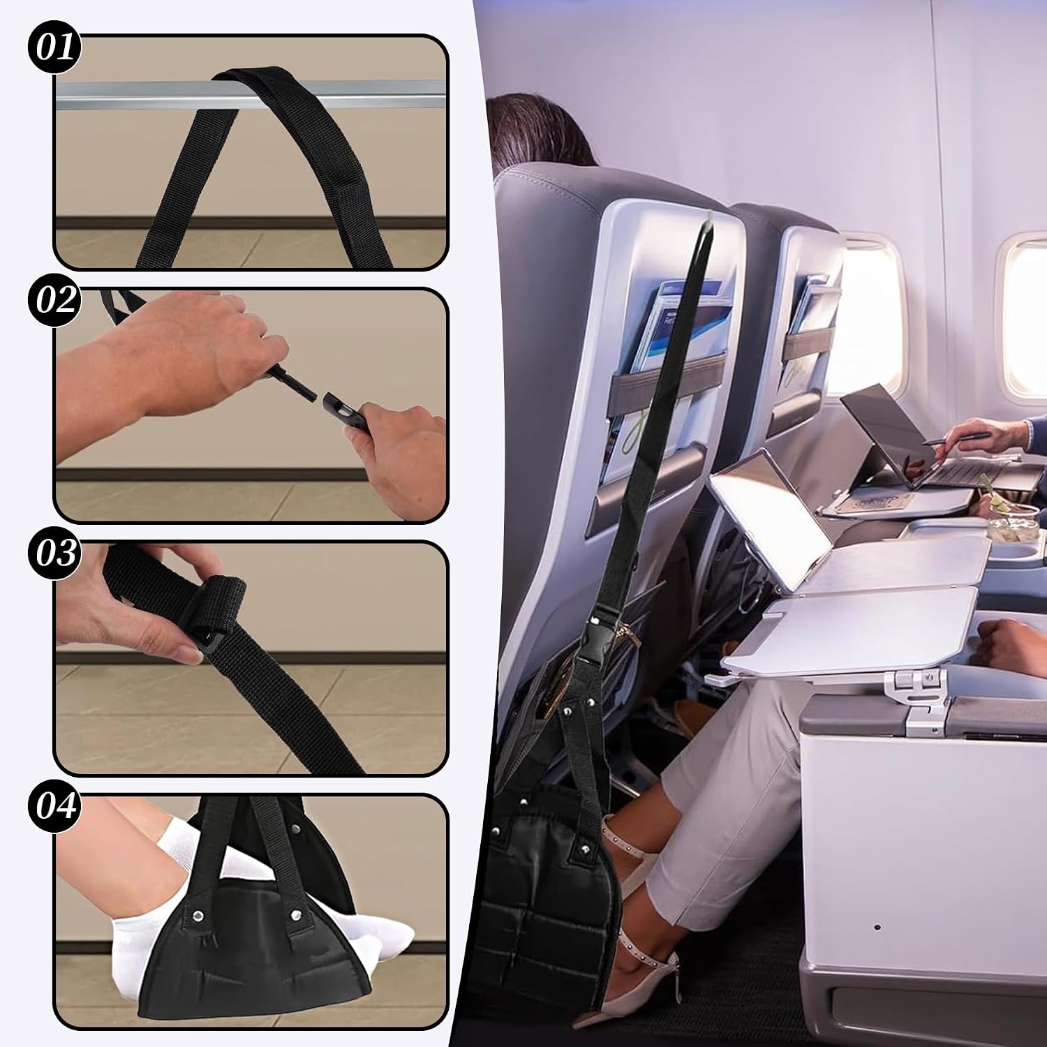 Detalle 2 de Xynovate Reposapiés para avión espuma viscoelástica