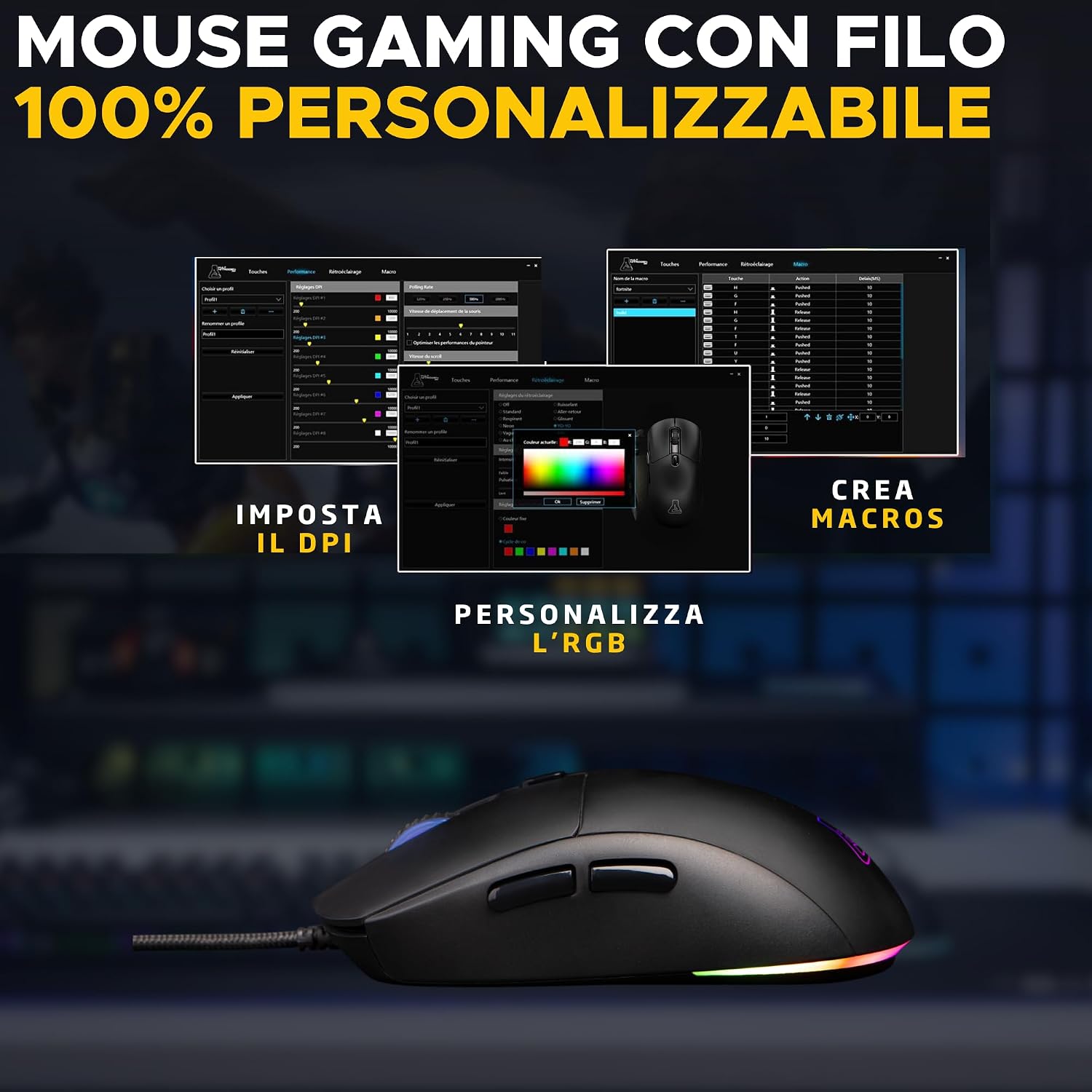 Thumbnail 3 de The G-Lab Kult Cobalt mouse gaming 12800 DPI