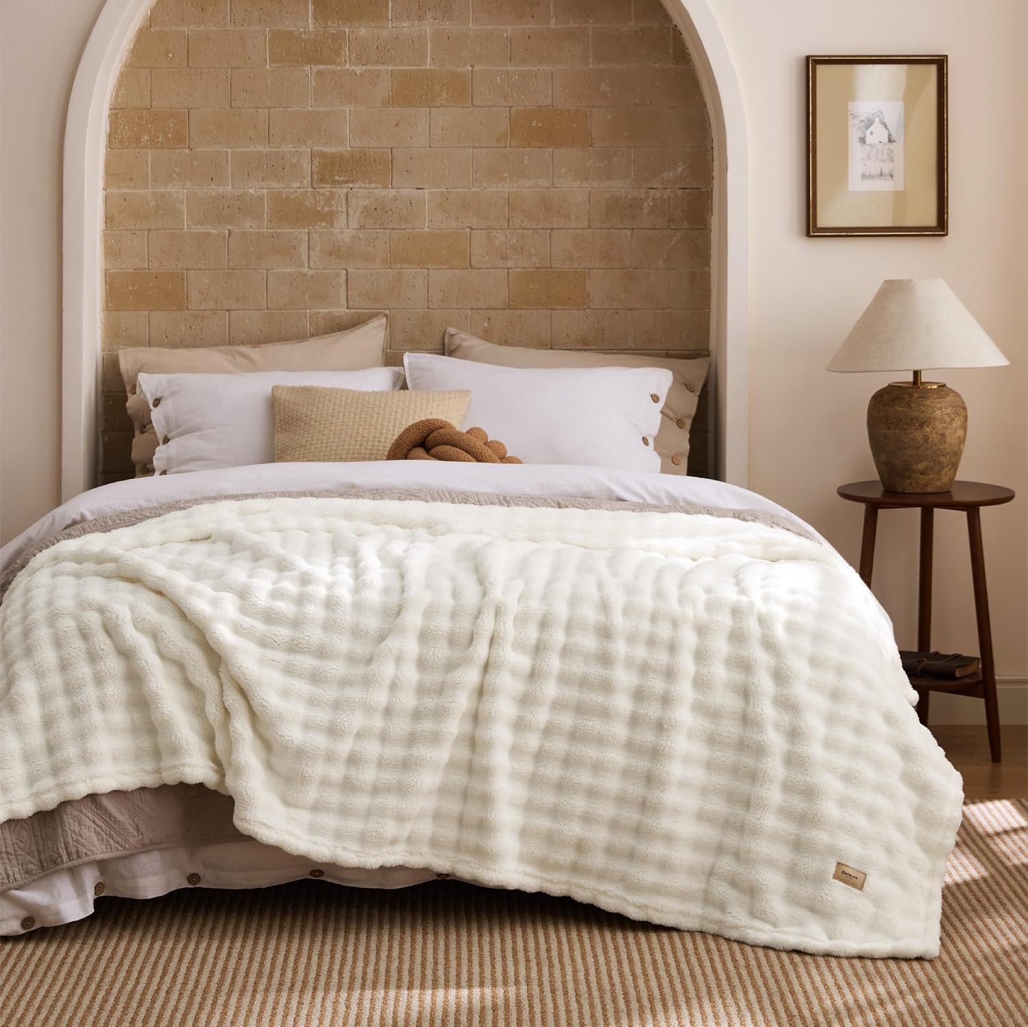 Detalle de Bedsure CloudBubble Queen Throw Blanket, 90 x 90 in, Lightweight 3D Texture