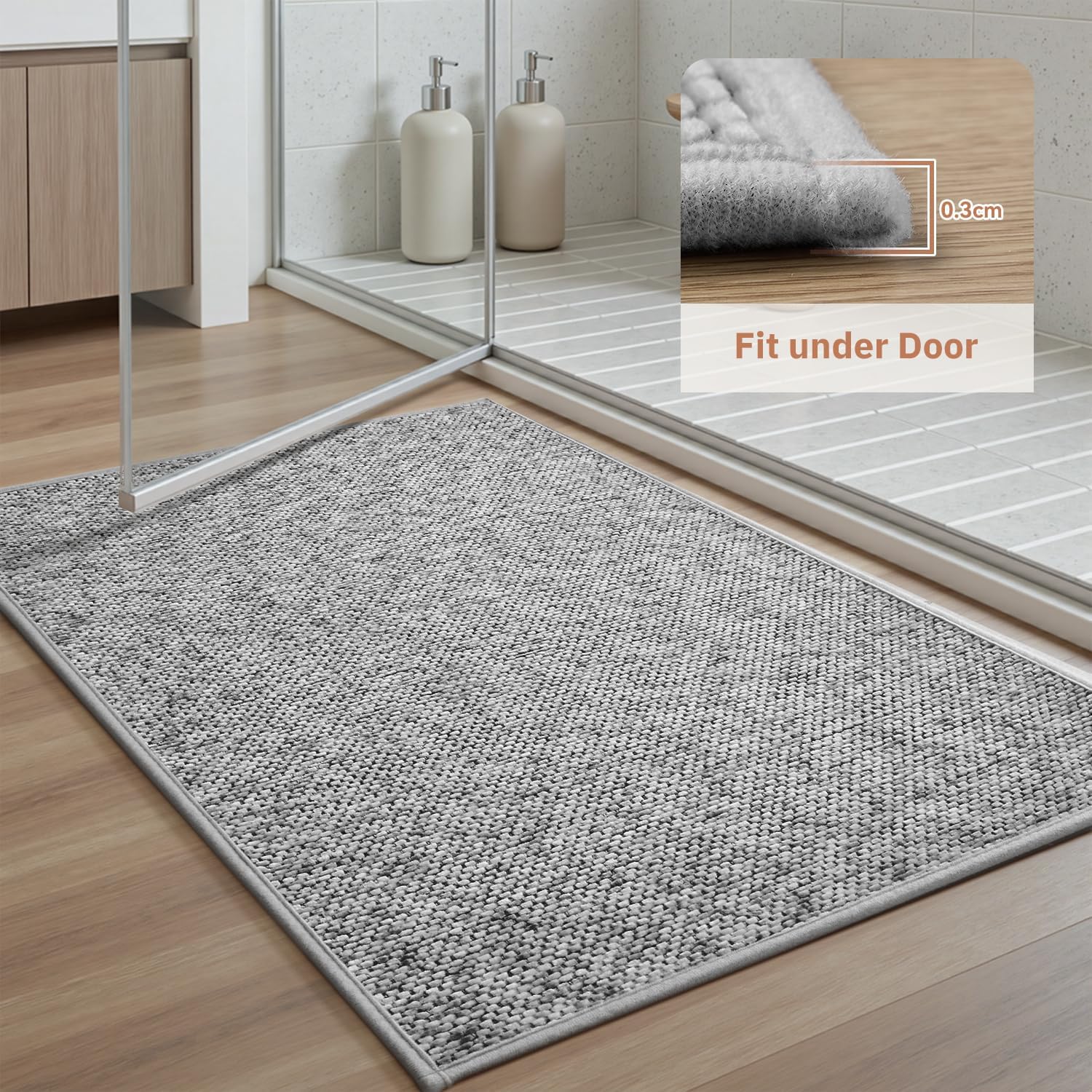Thumbnail 5 de PADOOR Thin Bathroom Runner 17"x59" braided bath mat