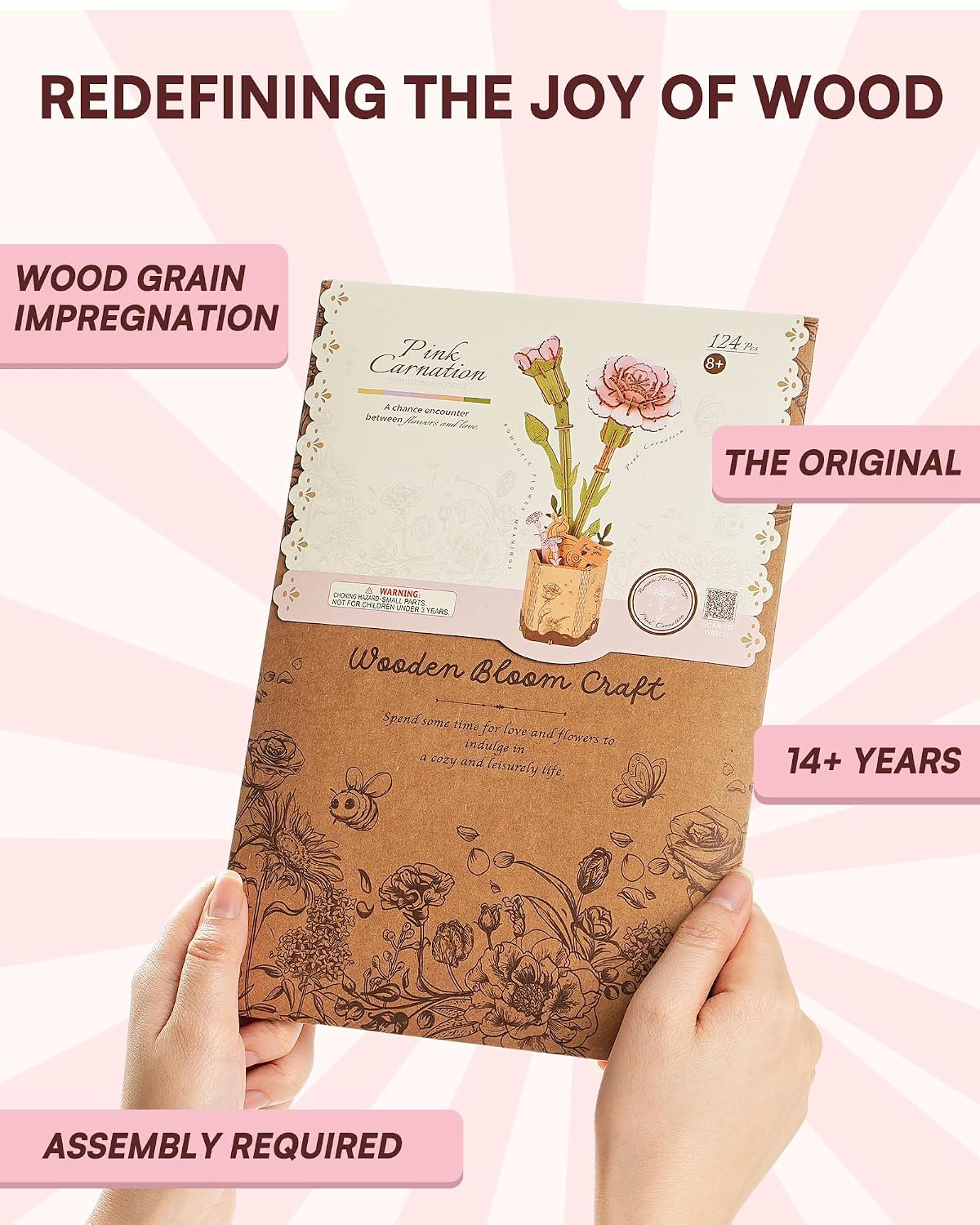 Thumbnail 5 de ROBOTIME 3D Puzzle Flowers Wooden Model Kit TW051 — A Relaxing DIY Floral Decoration