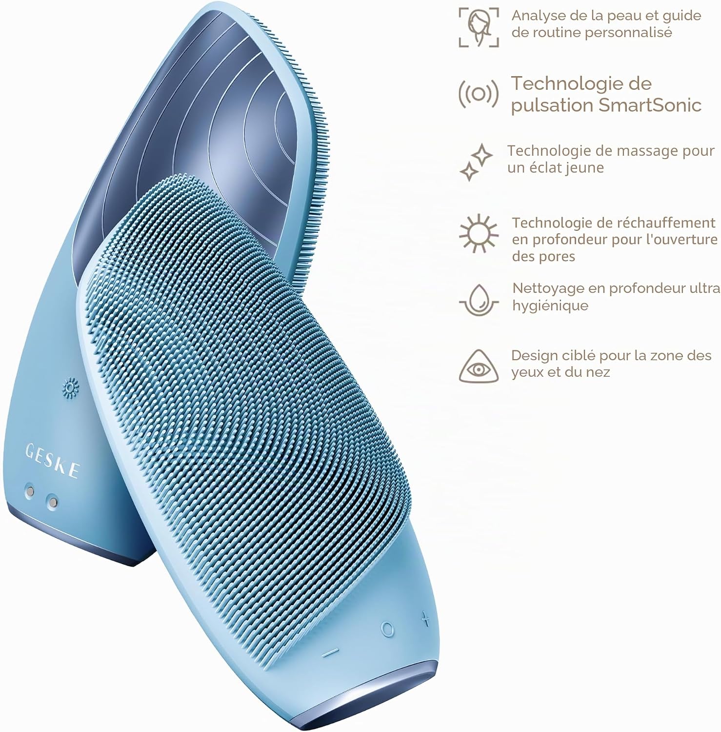 Thumbnail 3 de GESKE Brosse faciale thermique sonique SmartAppGuided 6 en 1 – Nettoyage, chauffe et massage