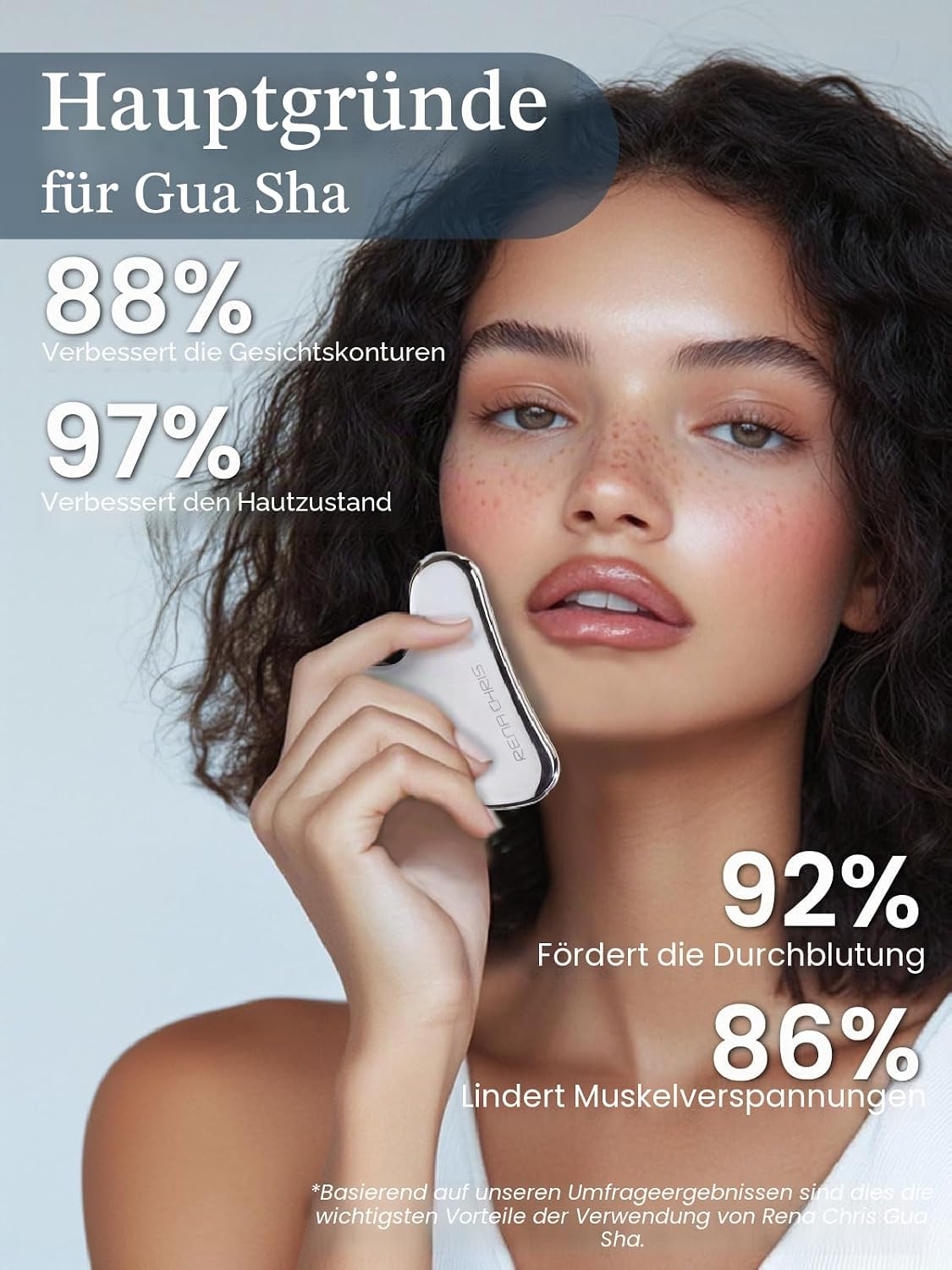 Thumbnail 3 de Rena Chris Edelstahl Gua Sha Stein – Gesichtsmassage