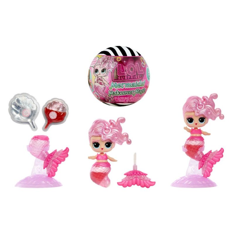 Detalle de L.O.L. Surprise! Mermaids Makeover Magic Mini, muñeca coleccionable con gloss mezclable