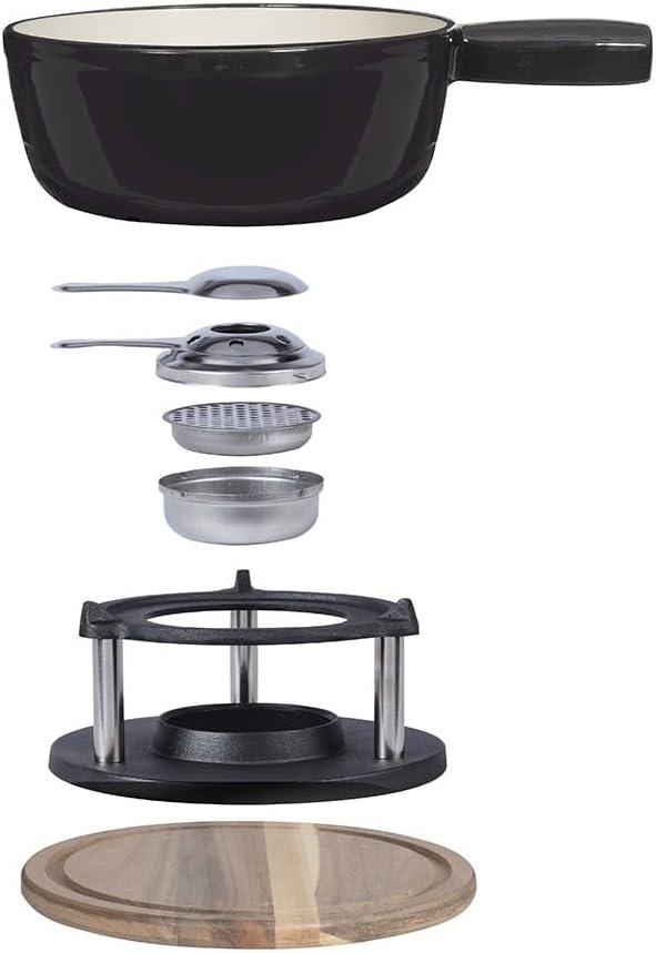Detalle de LIVOO MEN426N – zestaw do fondue z emaliowanego żeliwa, 2,6 l, 6 widelców
