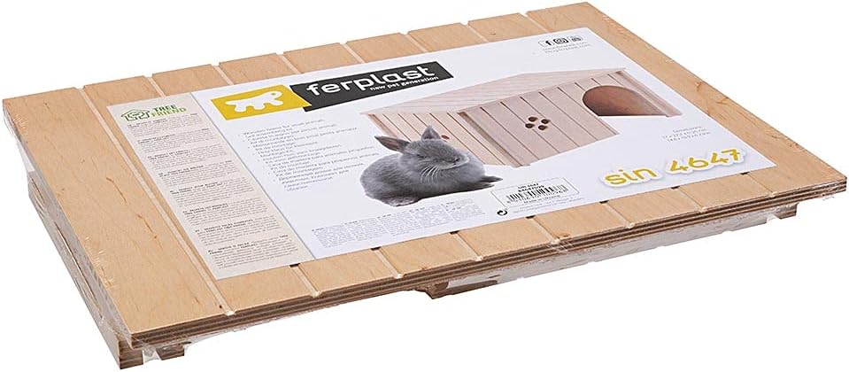 Detalle 2 de Ferplast Wooden House for Small Pets (Size XL) – FSC Certified, Tool-Free Assembly