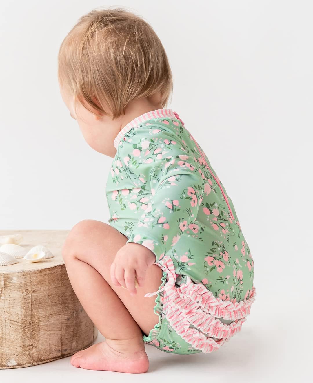 Thumbnail 1 de RuffleButts Floral Baby One-Piece UPF 50+