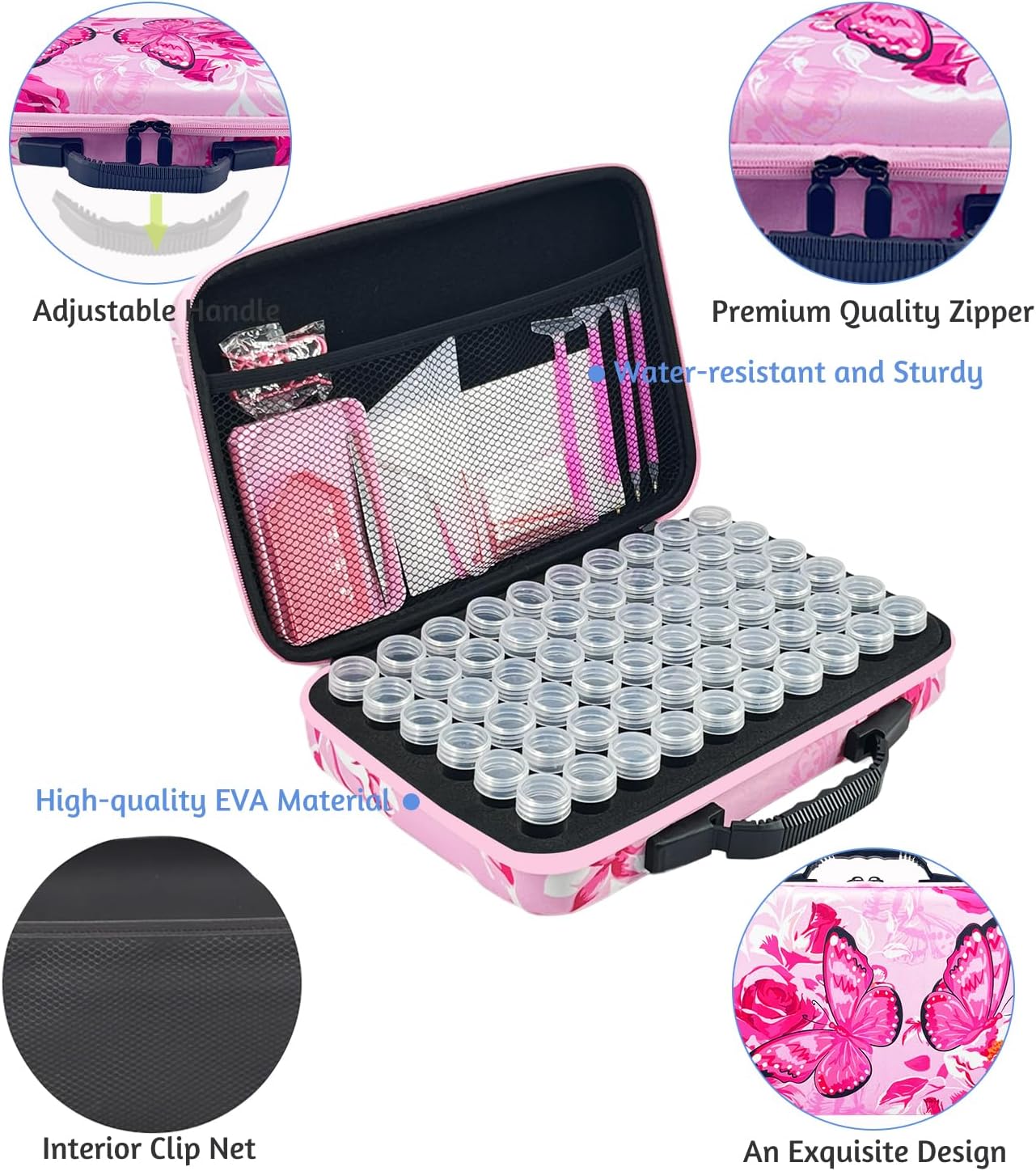 Thumbnail 1 de LIRUNQIU Diamond Painting Zubehör-Boxen (60-teilig) mit Tablett, Stiften, Wachs & Etiketten