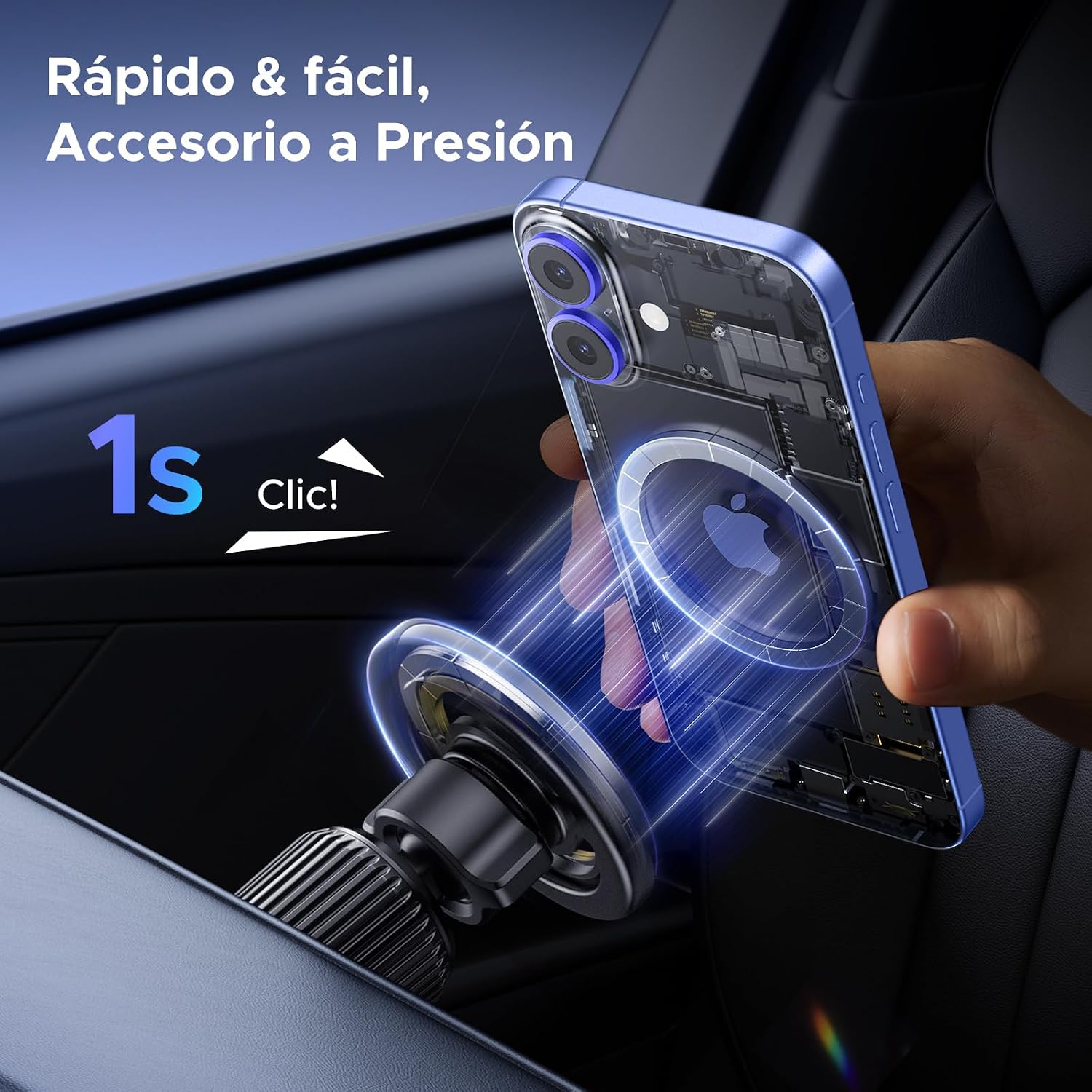 Thumbnail 6 de UGREEN Soporte Móvil Coche MagSafe 360° Rotación – Ventilación de coche con imanes fuertes y gancho metálico