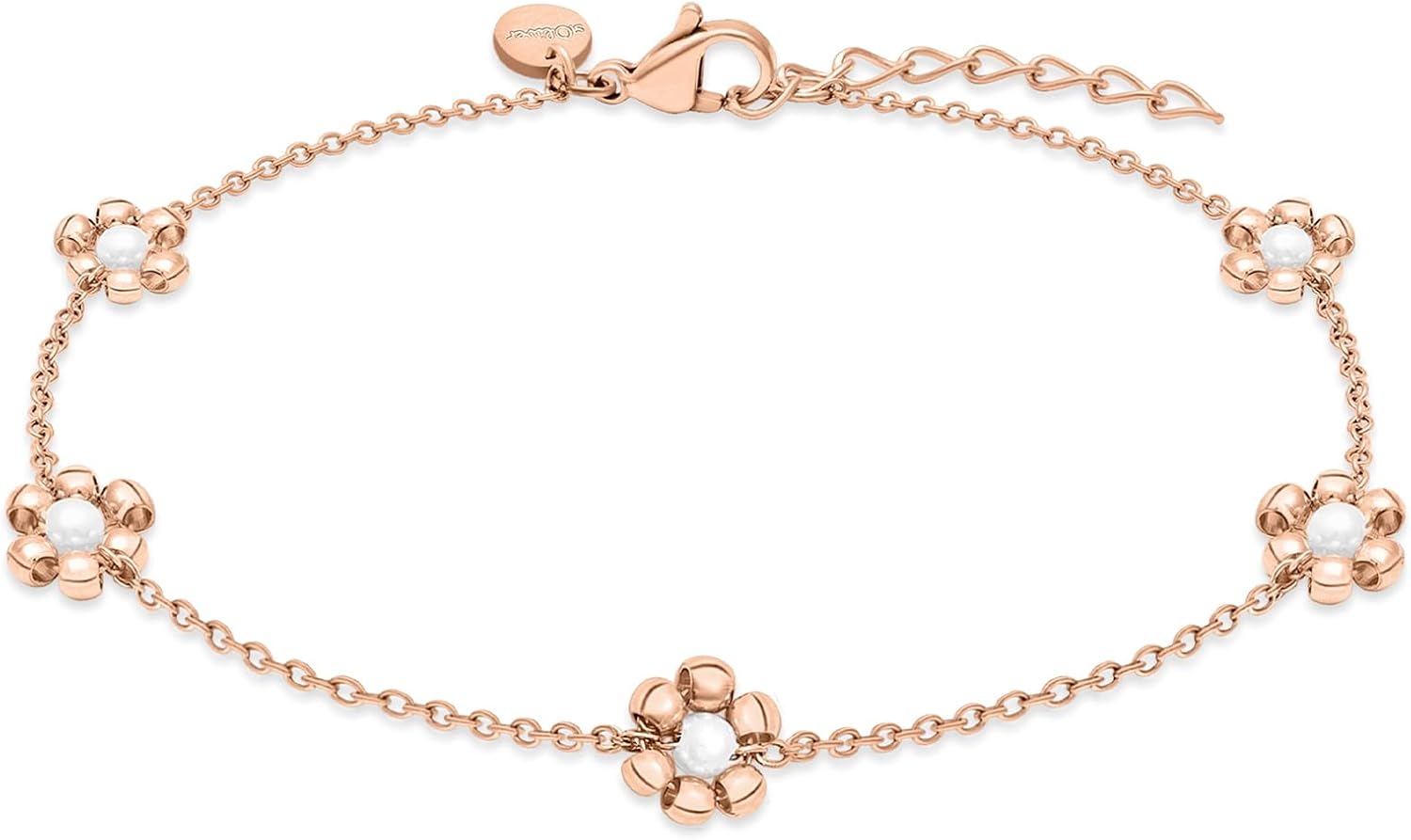 Detalle de s.Oliver Damen Schmuck – Fußkette aus Edelstahl mit Blumenanhängern