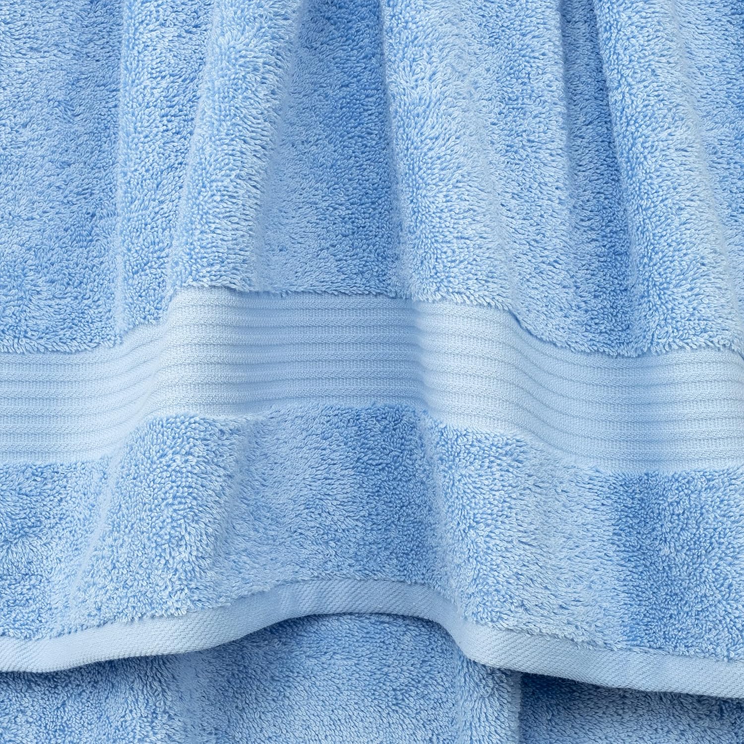 Detalle de Cotton Paradise 6 Piece Turkish Towel Set — 100% Cotton, Soft, Absorbent Bath Towels in Sky Blue