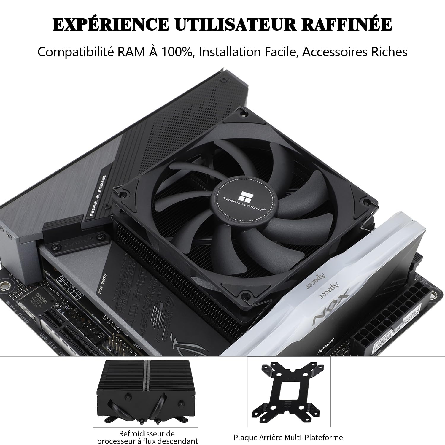 Detalle 2 de Thermalright AXP90-X53 Black Low-Profile CPU Air Cooler, 53 mm, PWM Fan