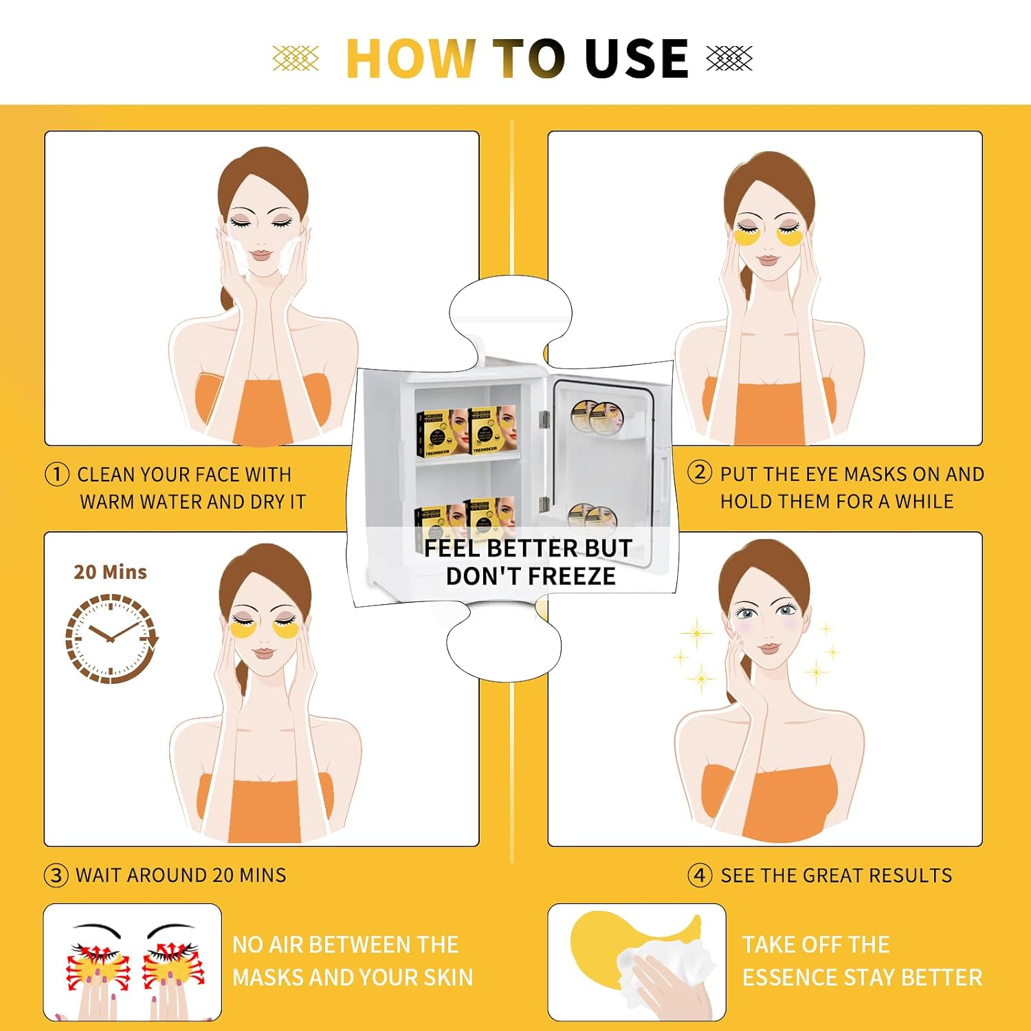 Thumbnail 4 de 24K Gold Eye Masks for Dark Circles, 70PCS