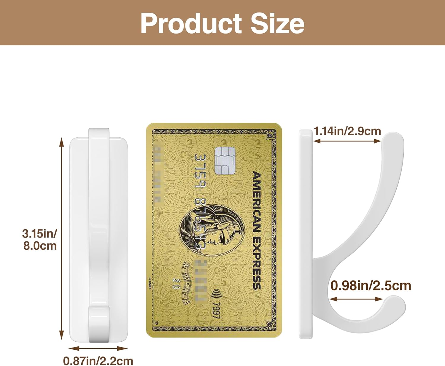 Thumbnail 3 de Stick-On Adhesive Wall Hooks (13lb) Rustproof Metal, White, 6 Pack