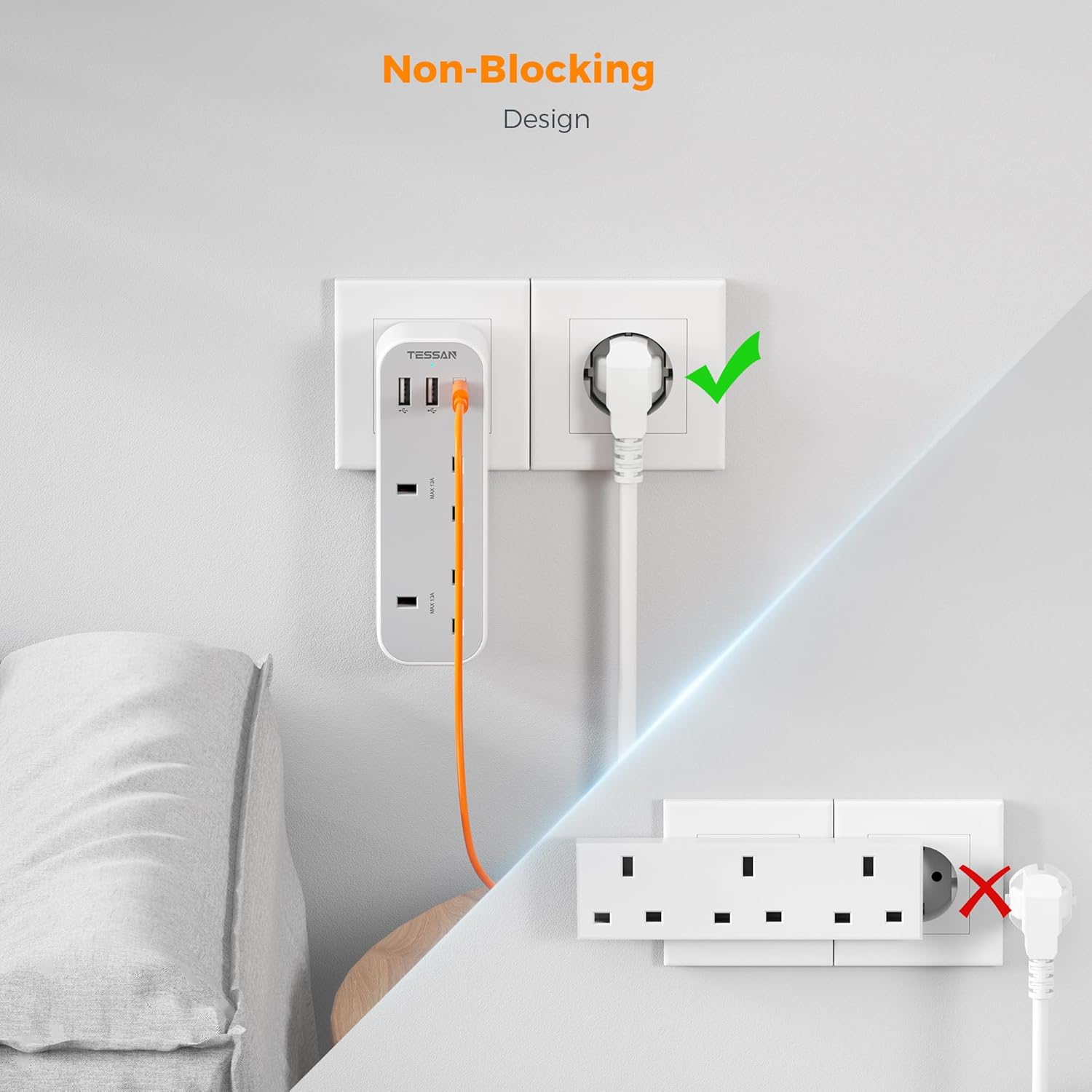 Thumbnail 4 de TESSAN UK to European Travel Plug Adapter