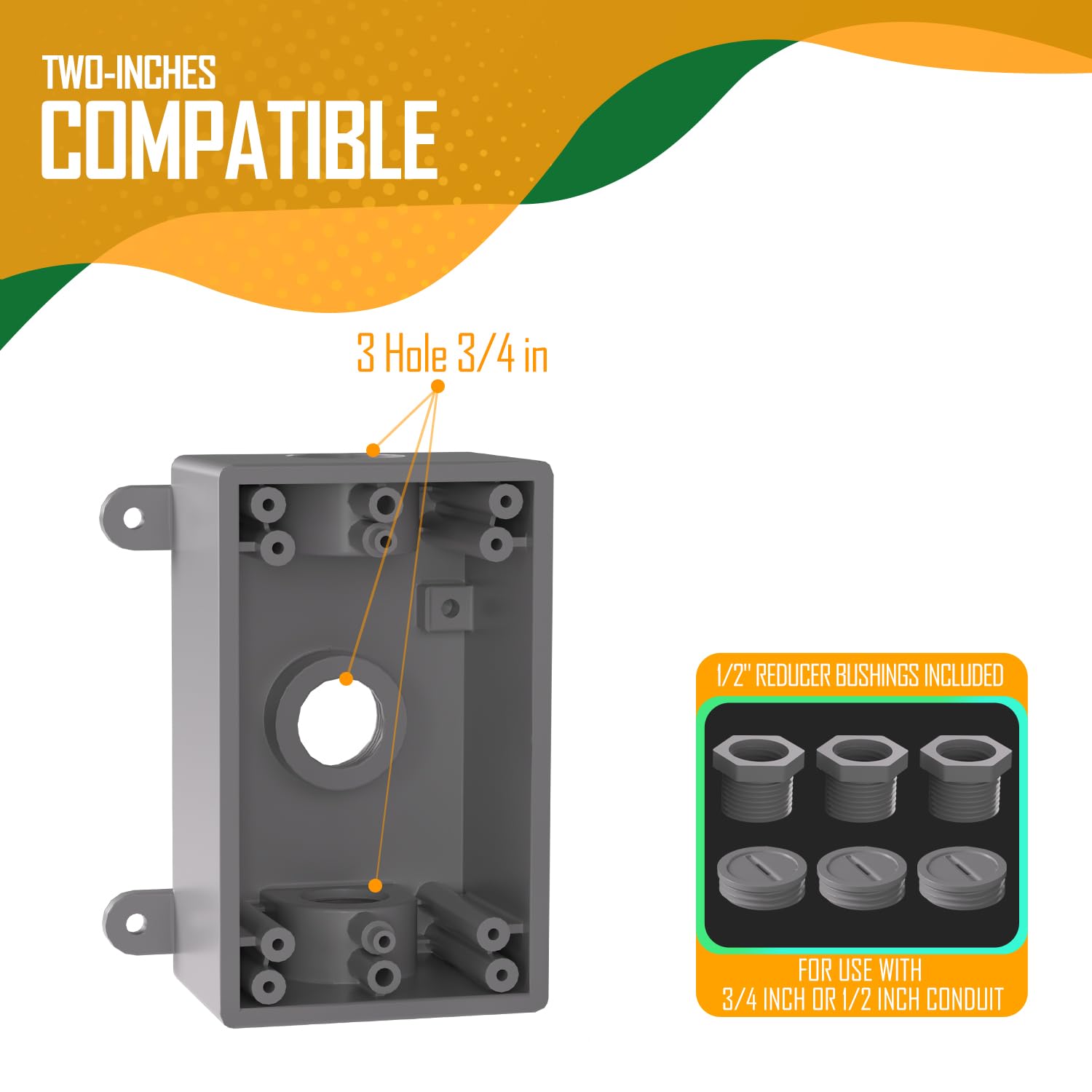 Detalle de JC-LGL dc6d323f-39a2-49c1-8b98-da547eb9146a 1-Gang Weatherproof Outlet Box