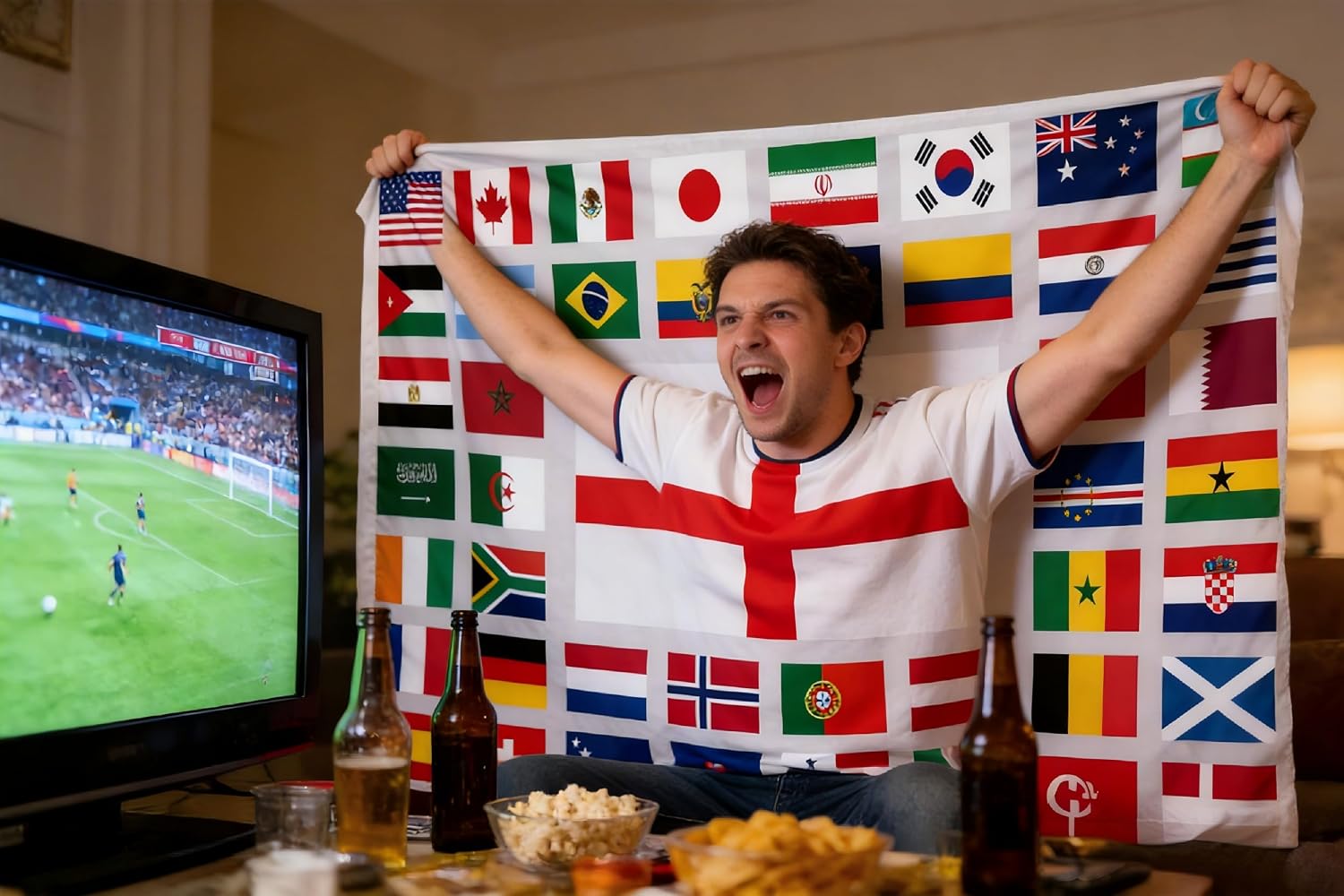 Detalle de 5x3 ft Large 2026 World Cup Flag for England Fans