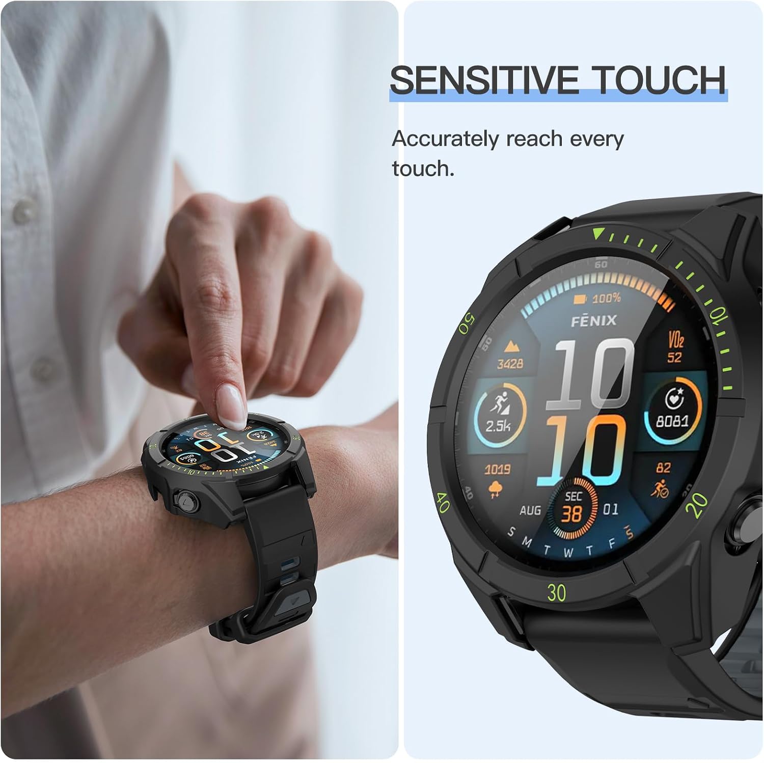 Detalle 2 de OVERSTEP Full Case for Garmin Fenix 8 47mm Solar: Complete Screen & Edge Protection