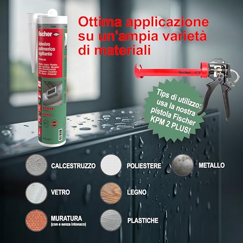 Thumbnail 3 de Fischer KD ULTRA 60 Grigio – Adesivo Polimerico Sigillante MS Extra Forte per Ambienti Interni ed Esterni