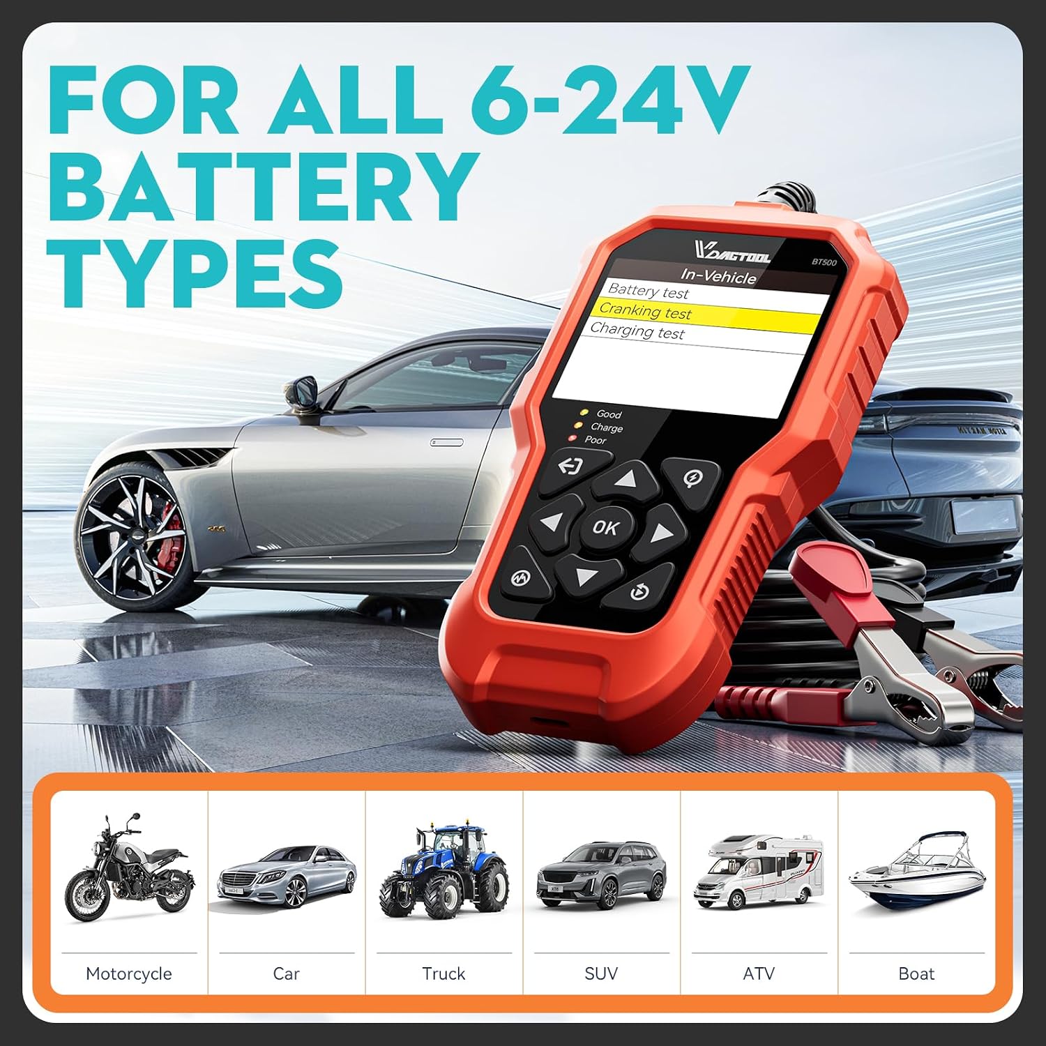 Thumbnail 6 de VDIAGTOOL BT500 car battery tester 5–3000 CCA