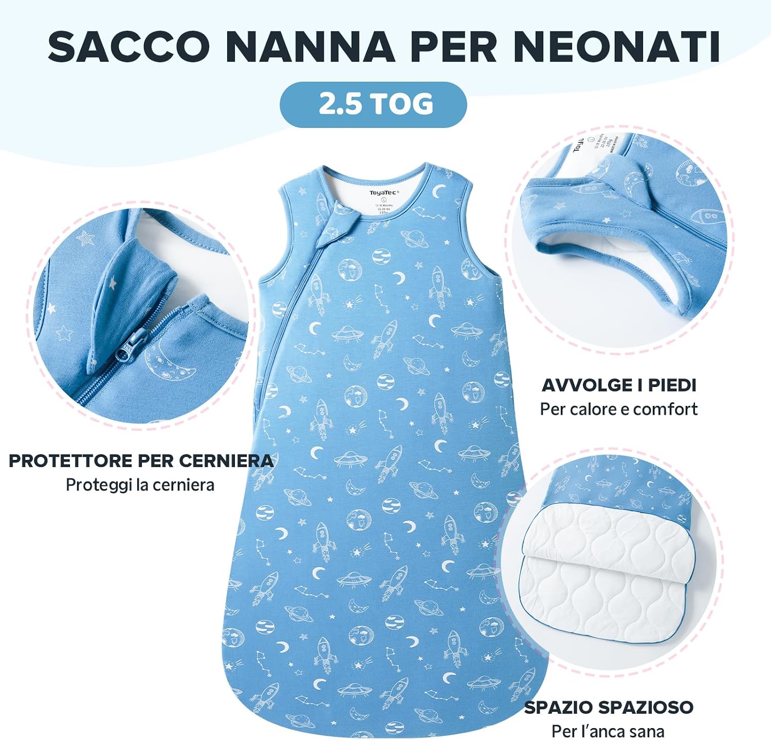 Detalle 2 de ToyaTec Sacco Nanna 2.5 tog in Viscosa di Bambù