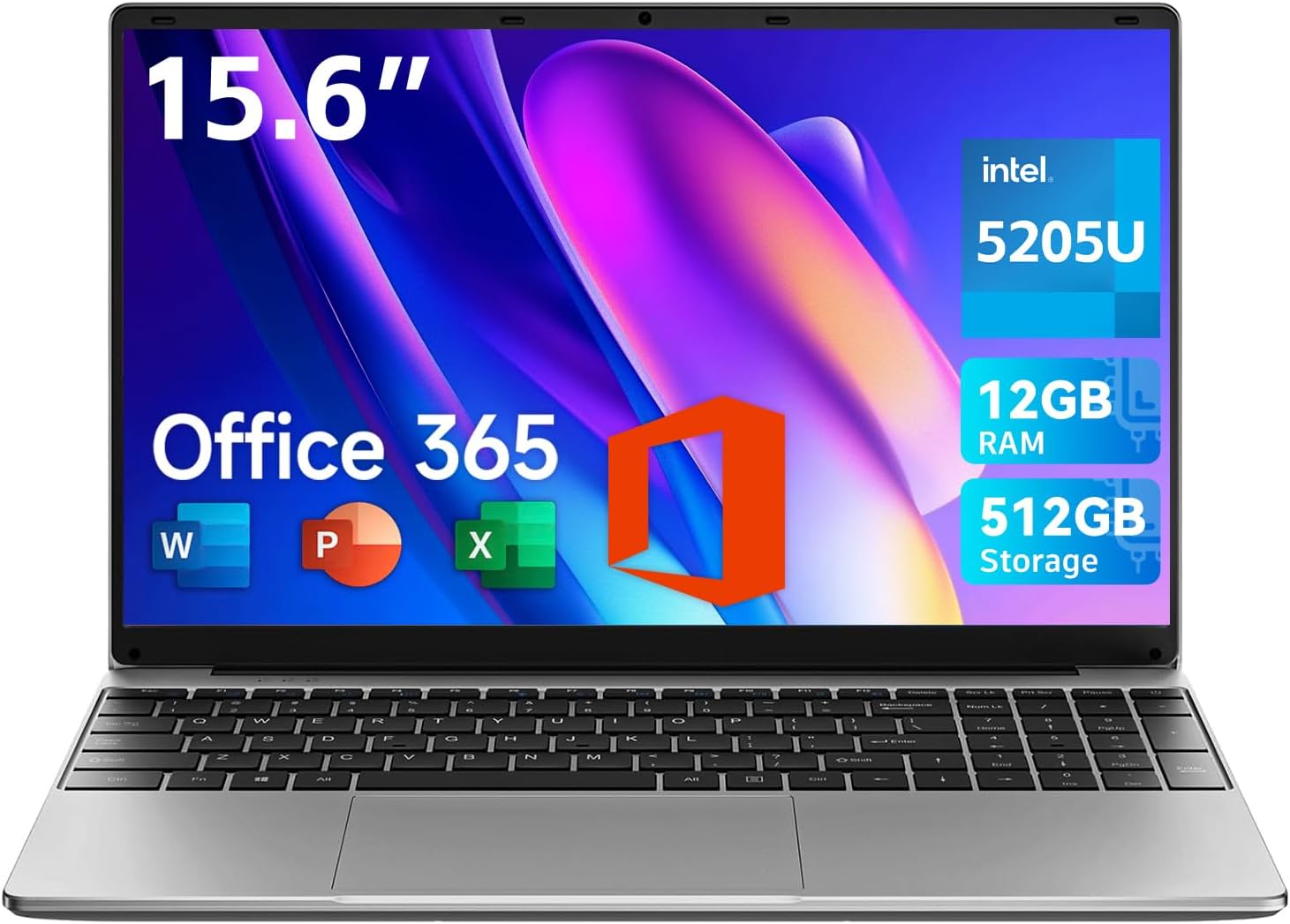 Detalle de jumper 15.6 inch Laptop with Office 365 – 12GB RAM, 512GB SSD, Celeron, UK Keyboard Film