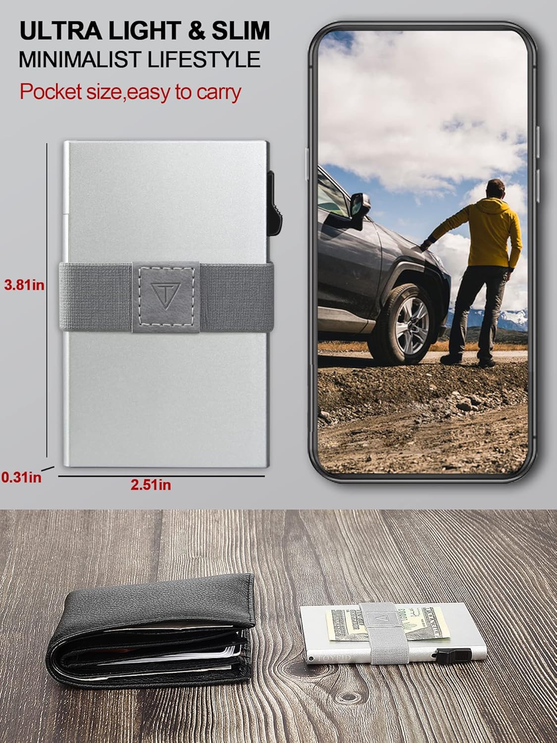 Thumbnail 1 de TOYFID RFID Card Holder Pop Up – minimalistischer Kartenetui aus Aluminium mit RFID-Schutz