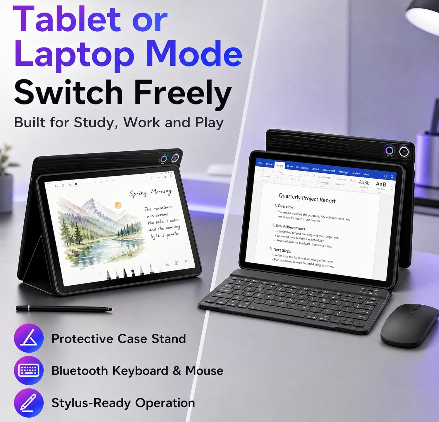 Detalle de Jeazans Latest 2026 Upgraded Android 16 10.1-Inch Tablet (IPS HD, Dual Camera, 64GB + up to 1TB Expansion)