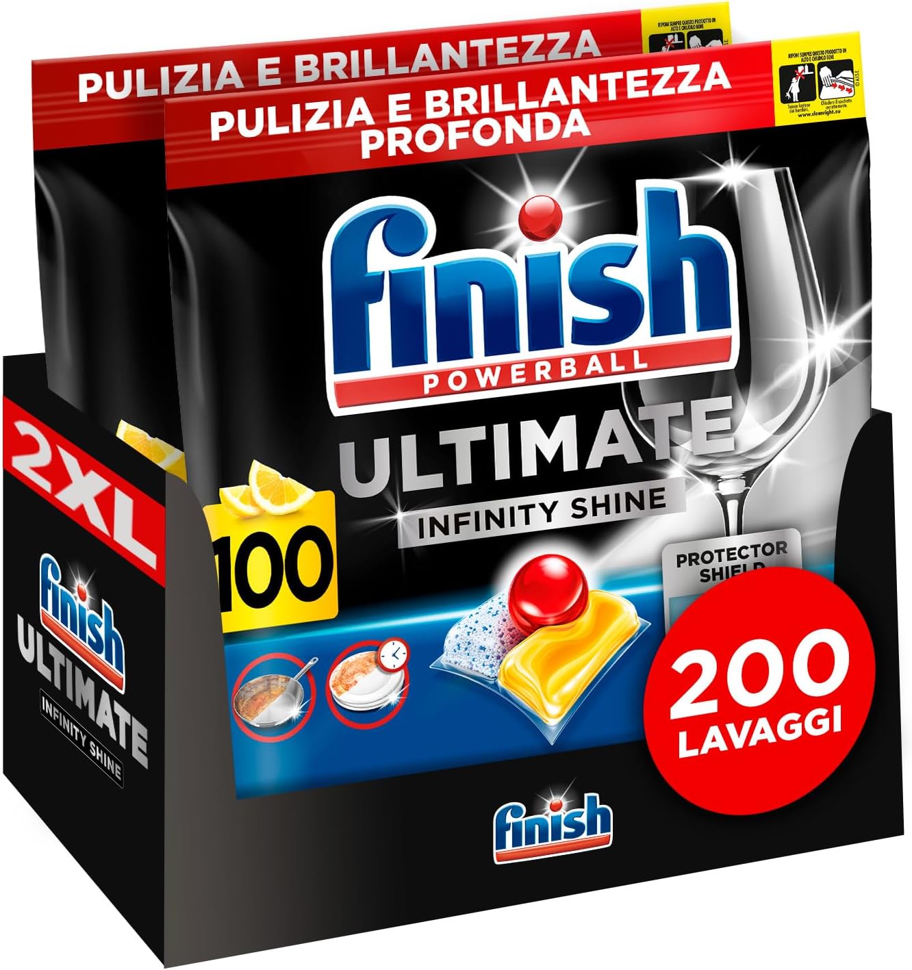 Thumbnail 6 de Finish Ultimate Infinity Shine Pastiglie Lavastoviglie – 100 pastiglie al limone, confezione da 3