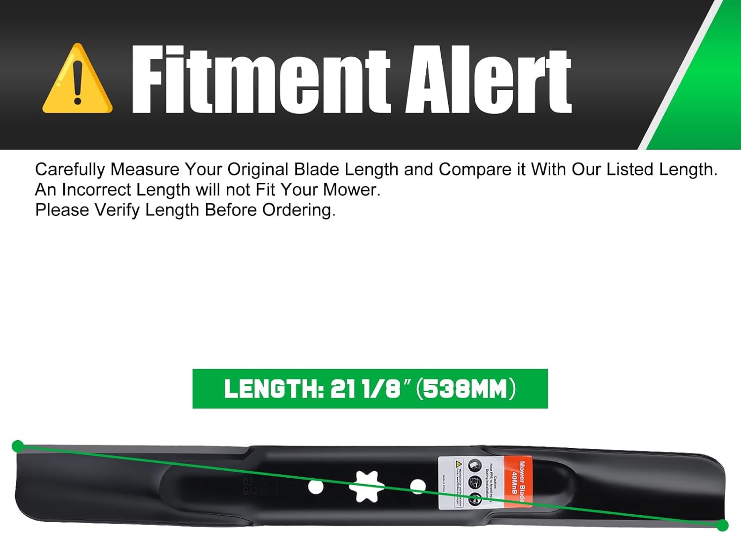 Thumbnail 5 de Grasscool 942-04308 / 942-04308A High-Lift Mower Blades (6-Point Star, for 42-Inch Troy-Bilt & Cub Cadet)