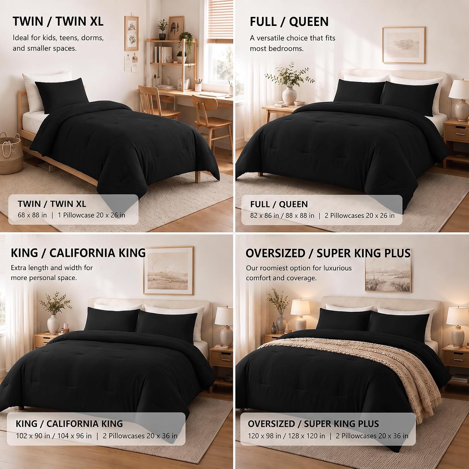 Thumbnail 6 de CozyLux Queen Comforter Set 88x88