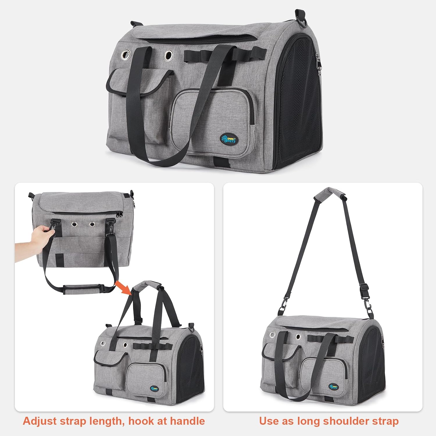 Detalle 2 de Ownpets Transportbox Katze faltbar 45×30×31 cm 🐱