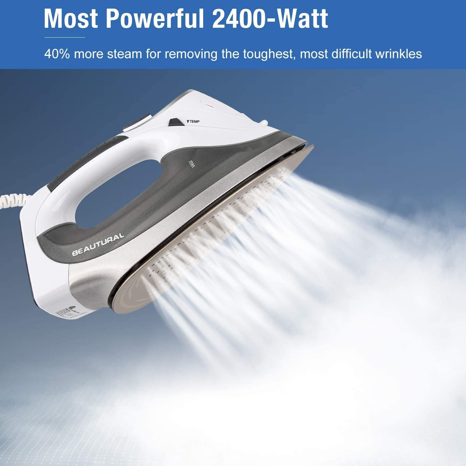 Thumbnail 3 de BEAUTURAL 2400W Steam Iron 340ml LCD Display